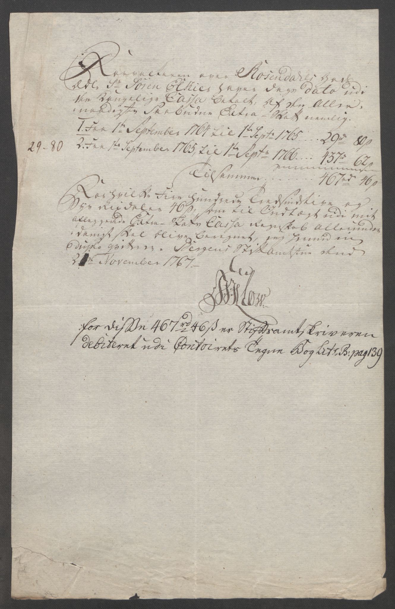 Rentekammeret inntil 1814, Reviderte regnskaper, Fogderegnskap, AV/RA-EA-4092/R49/L3157: Ekstraskatten Rosendal Baroni, 1762-1772, p. 140