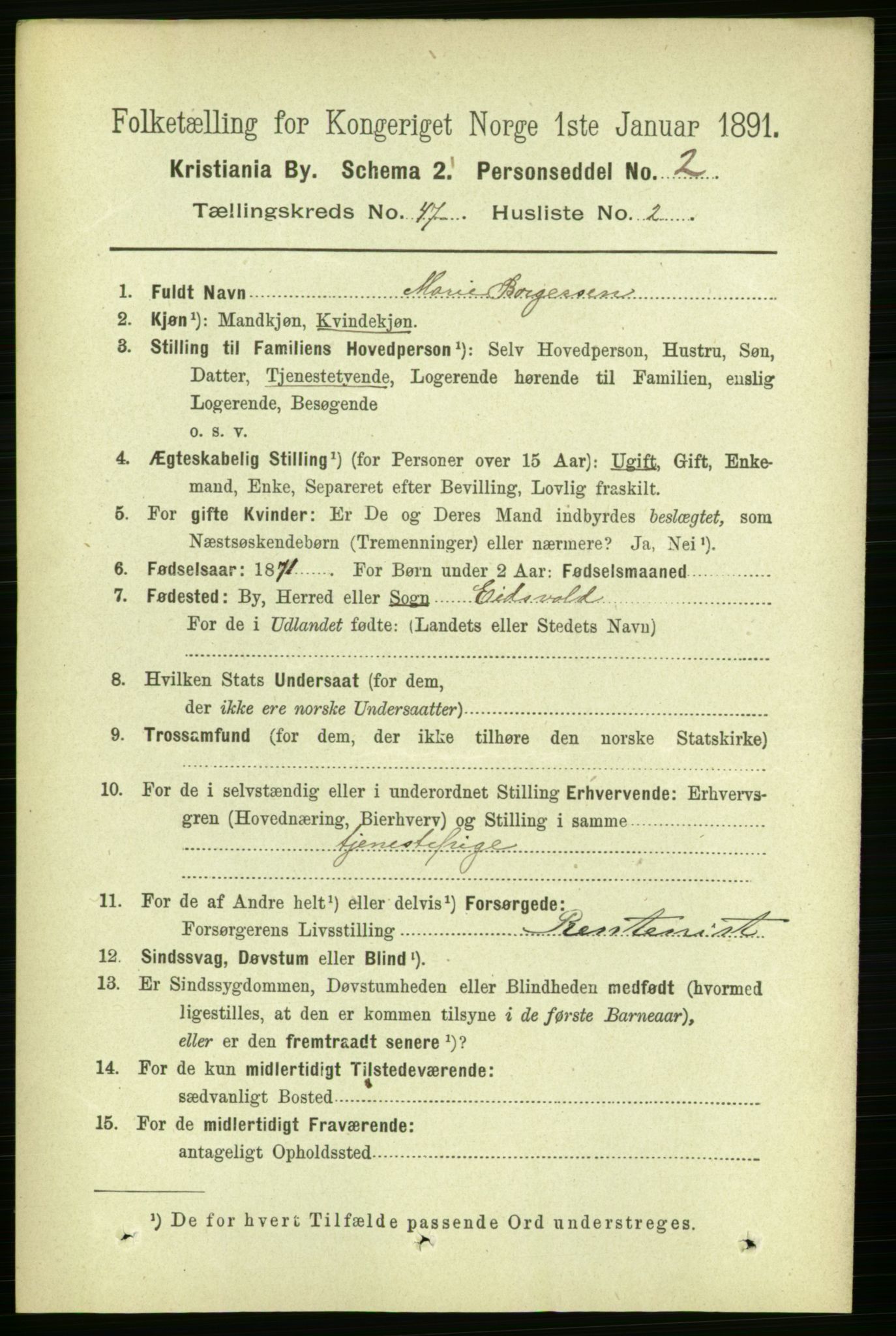 RA, 1891 census for 0301 Kristiania, 1891, p. 28203