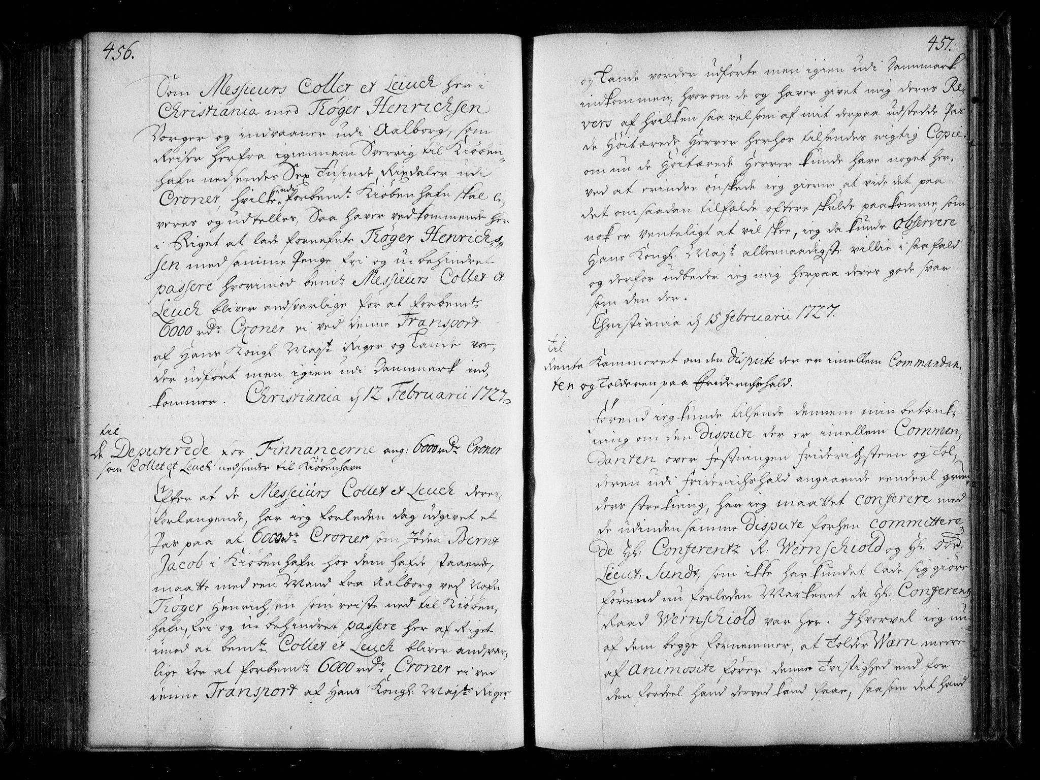 Stattholderembetet 1572-1771, AV/RA-EA-2870/Be/L0008: Allmenn kopibok, ikke autorisert, 1724-1727, p. 456-457