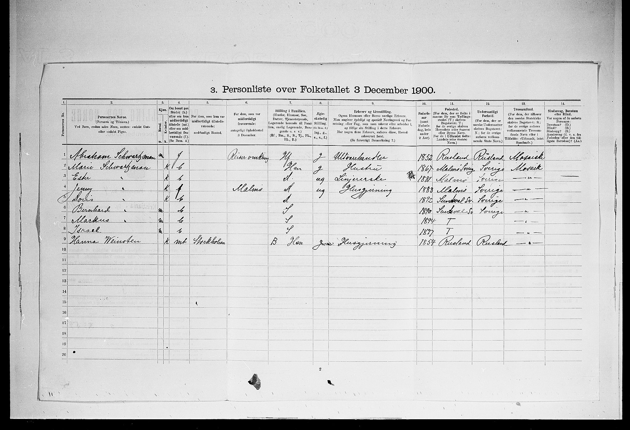 SAO, 1900 census for Kristiania, 1900, p. 10557