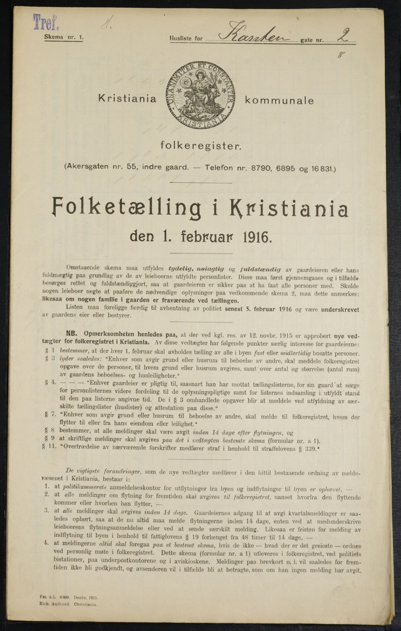 OBA, Municipal Census 1916 for Kristiania, 1916, p. 49190
