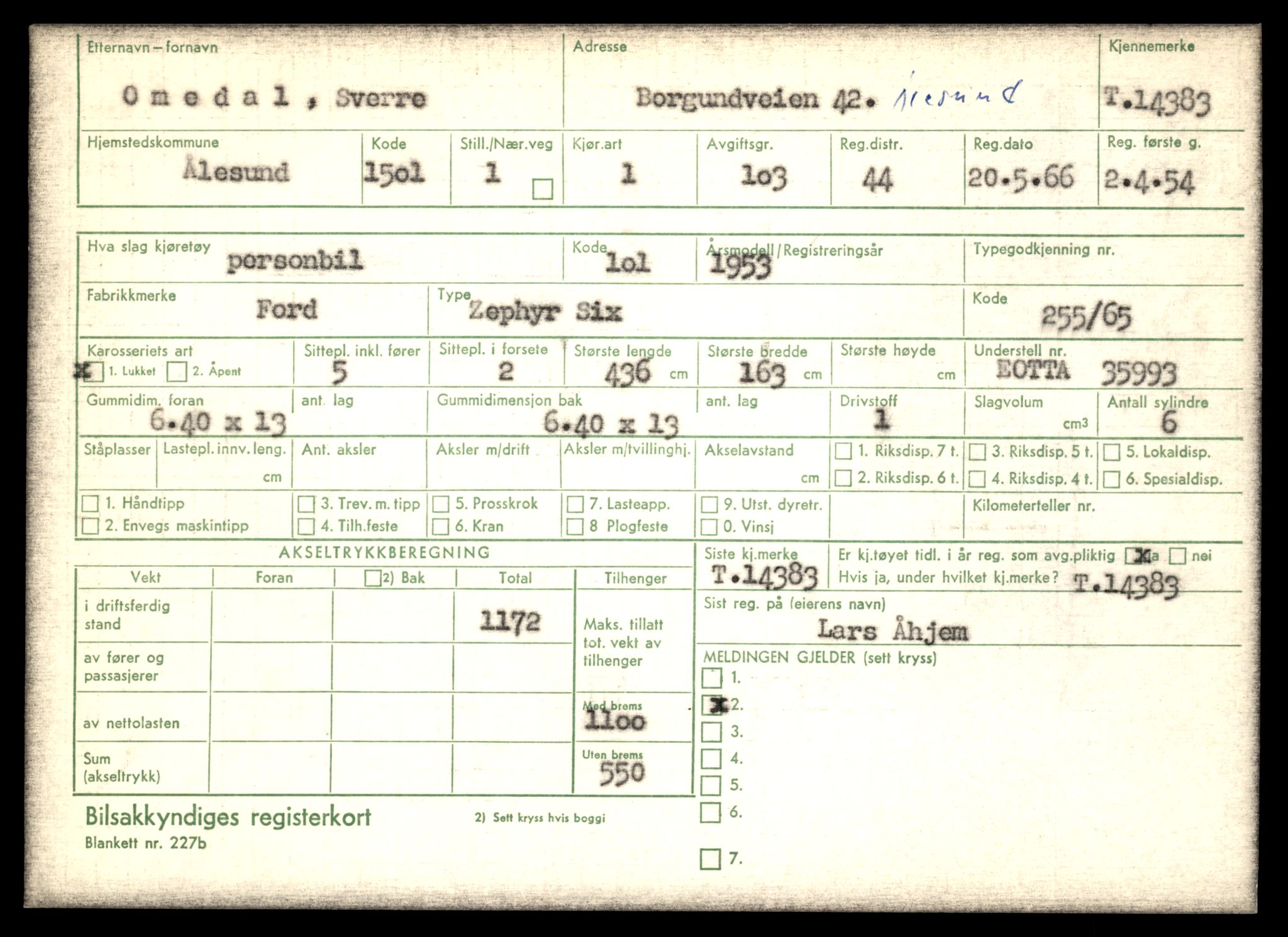 Møre og Romsdal vegkontor - Ålesund trafikkstasjon, AV/SAT-A-4099/F/Fe/L0045: Registreringskort for kjøretøy T 14320 - T 14444, 1927-1998, p. 1653