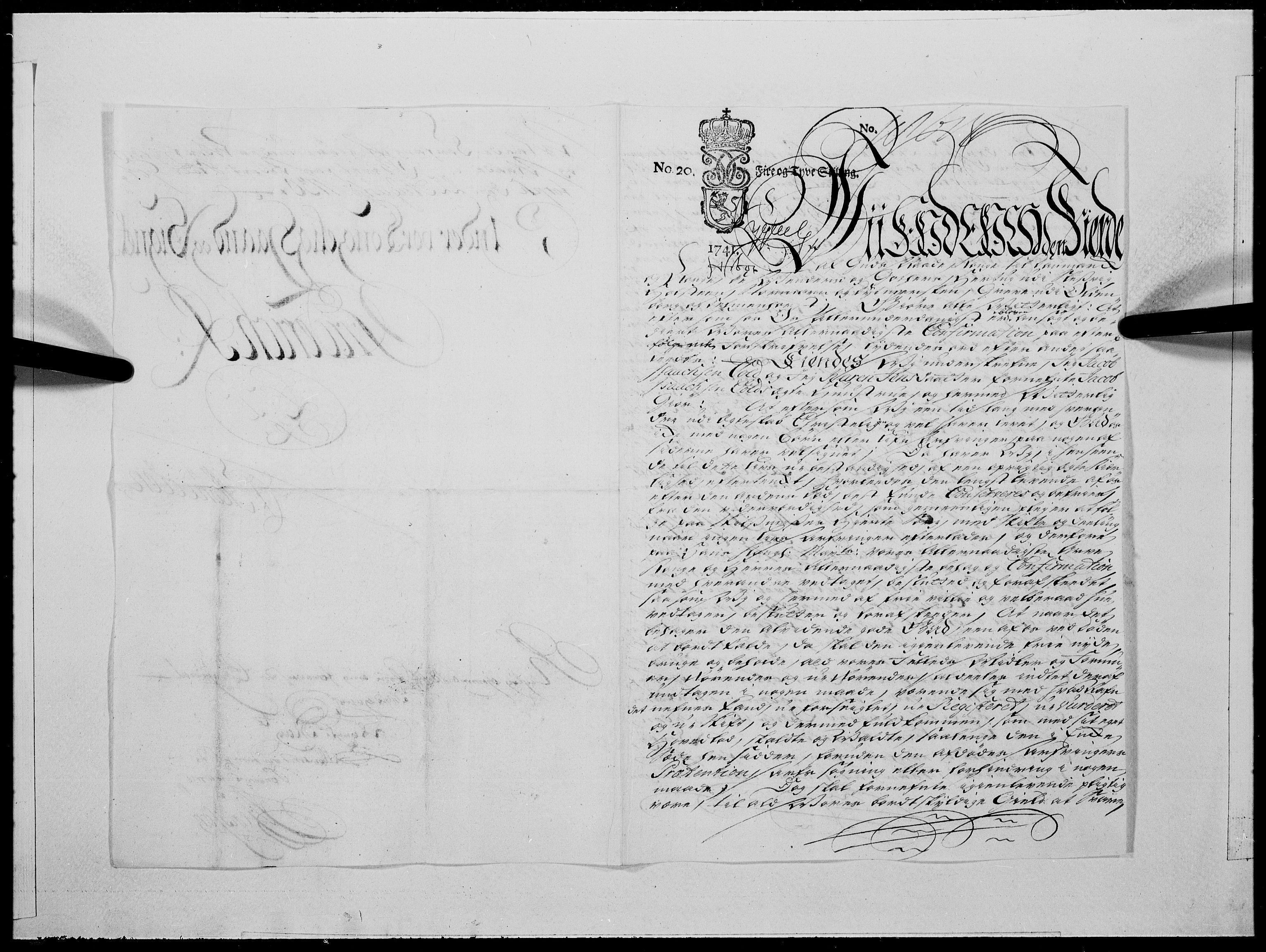 Danske Kanselli 1572-1799, AV/RA-EA-3023/F/Fc/Fcc/Fcca/L0133: Norske innlegg 1572-1799, 1741, p. 285