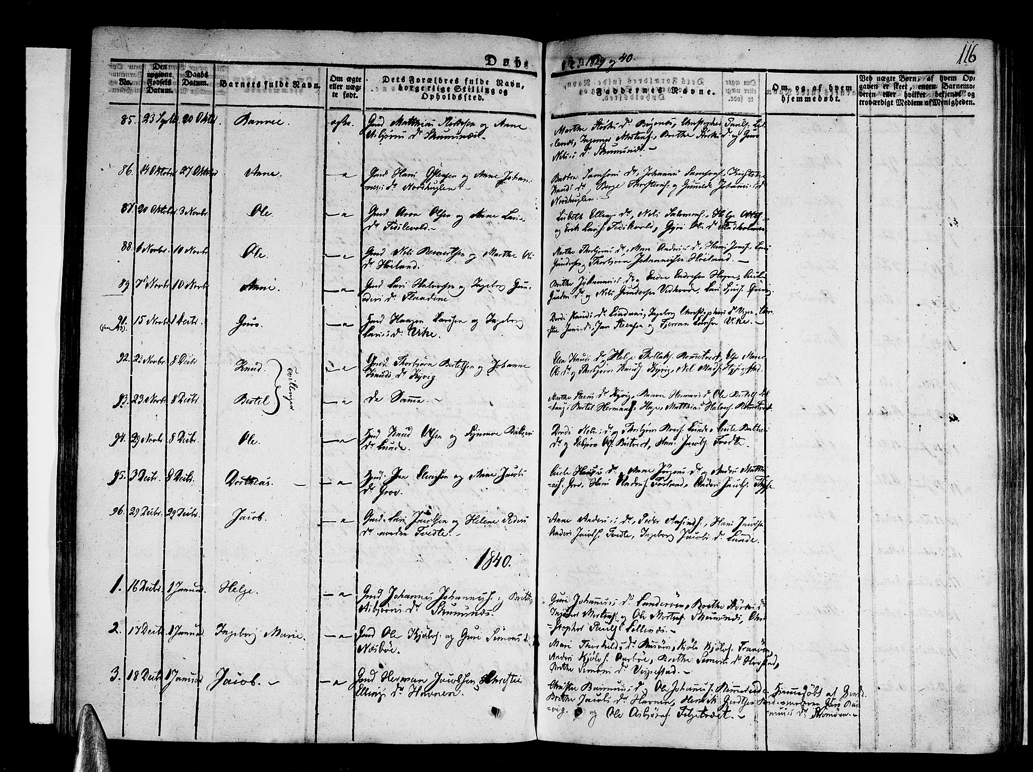 Stord sokneprestembete, SAB/A-78201/H/Haa: Parish register (official) no. A 6, 1826-1840, p. 116