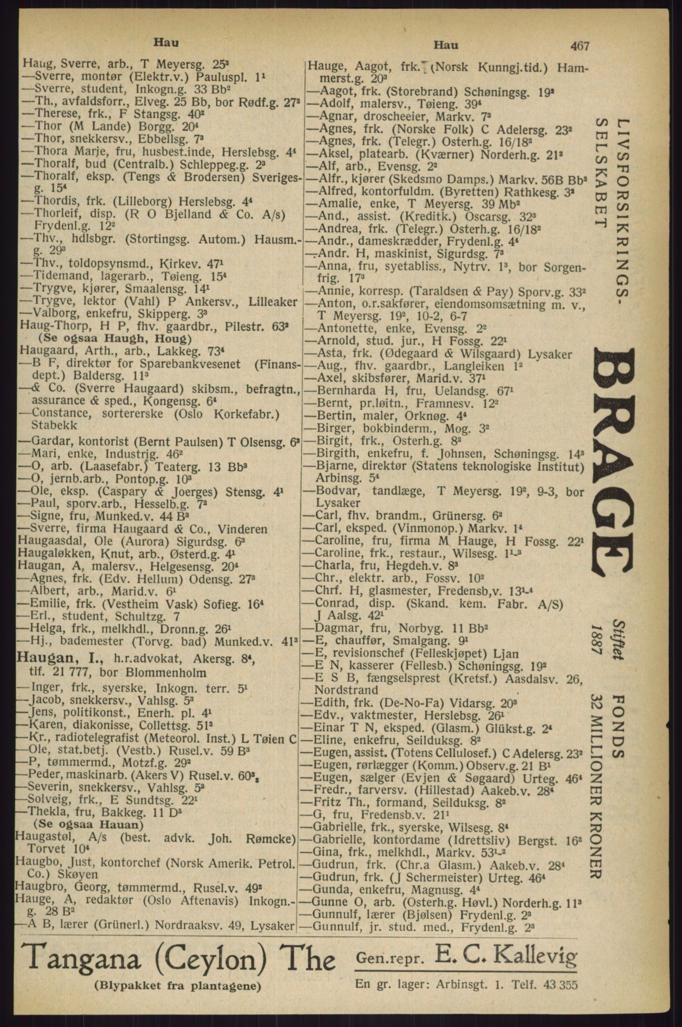 Kristiania/Oslo adressebok, PUBL/-, 1927, p. 467