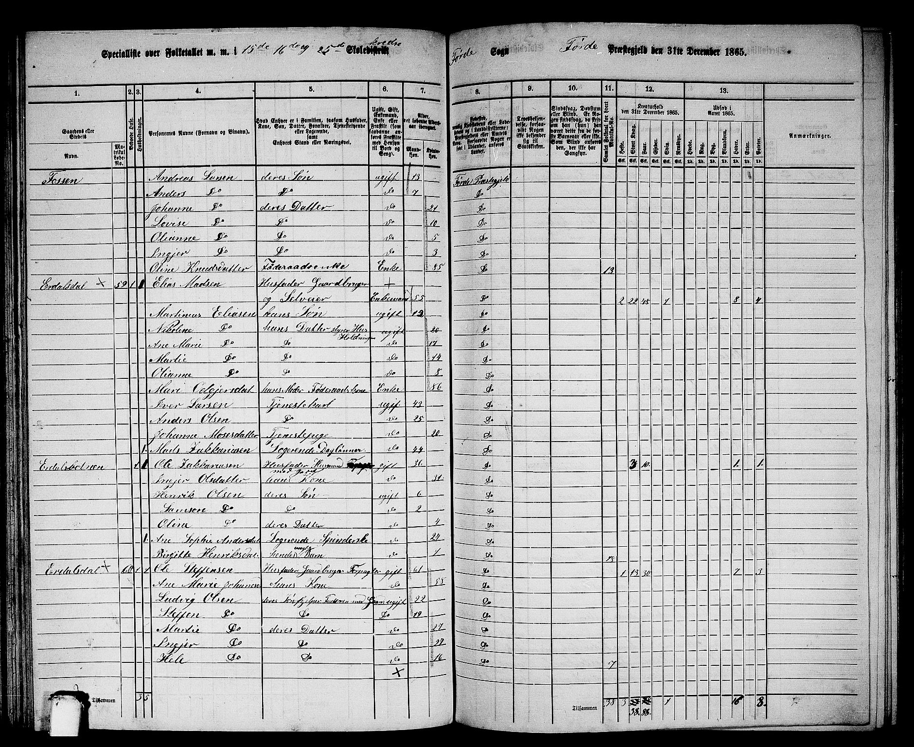 RA, 1865 census for Førde, 1865, p. 133