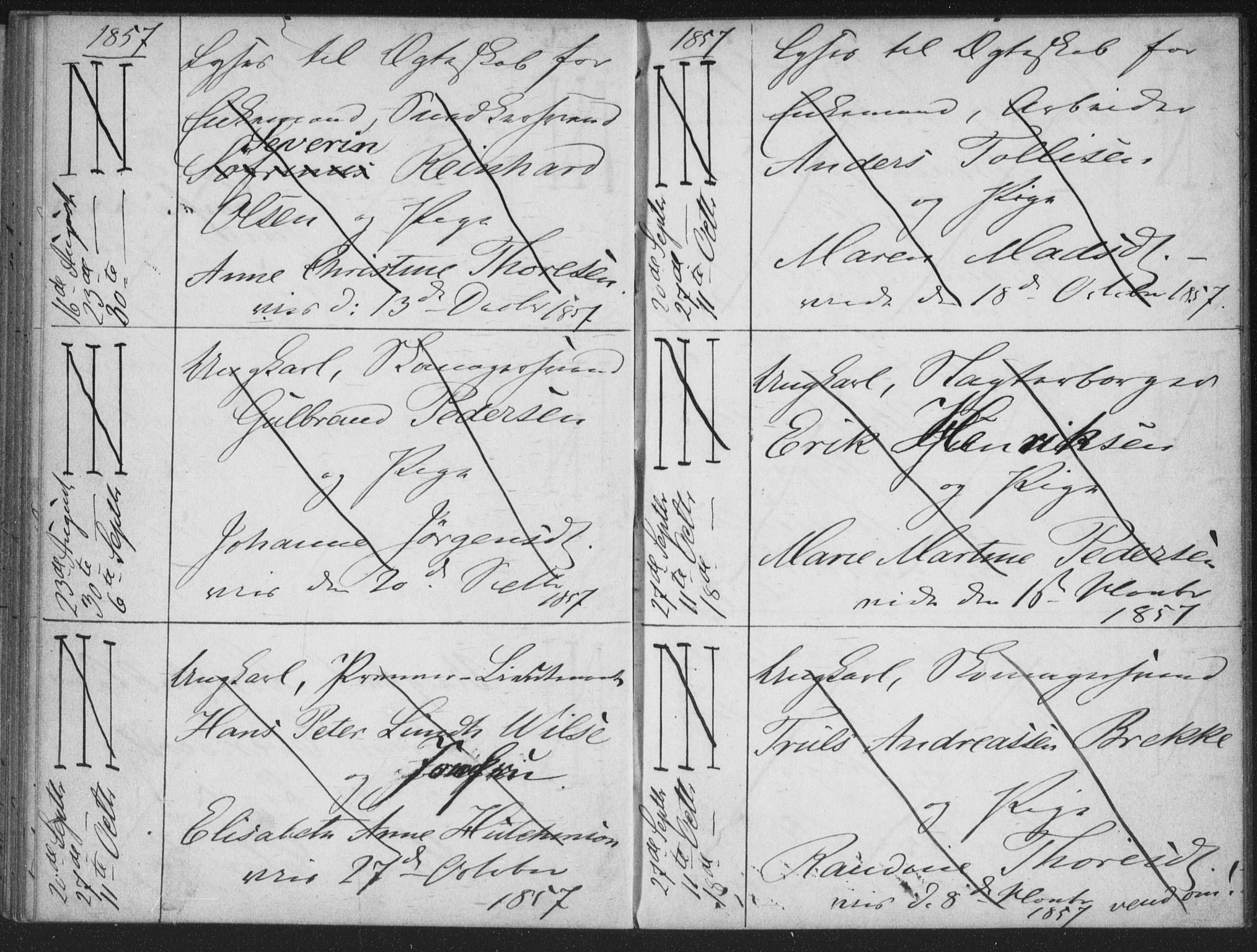 Bragernes kirkebøker, AV/SAKO-A-6/H/Ha/L0003: Banns register no. 3, 1854-1859