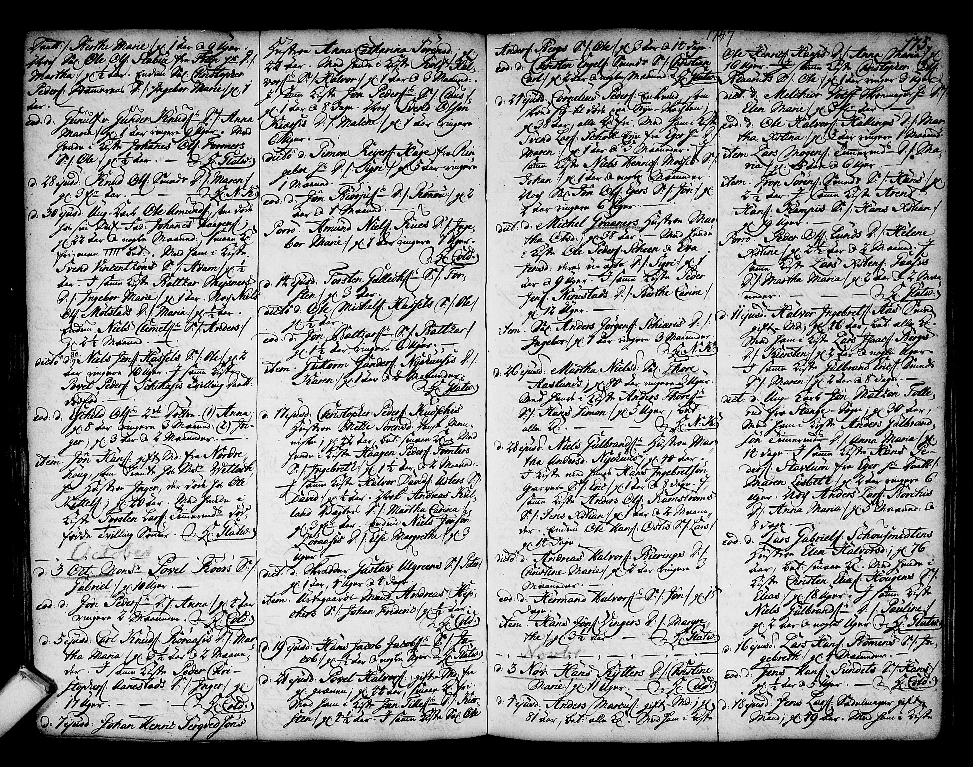 Kongsberg kirkebøker, SAKO/A-22/F/Fa/L0003: Parish register (official) no. I 3, 1744-1755, p. 175