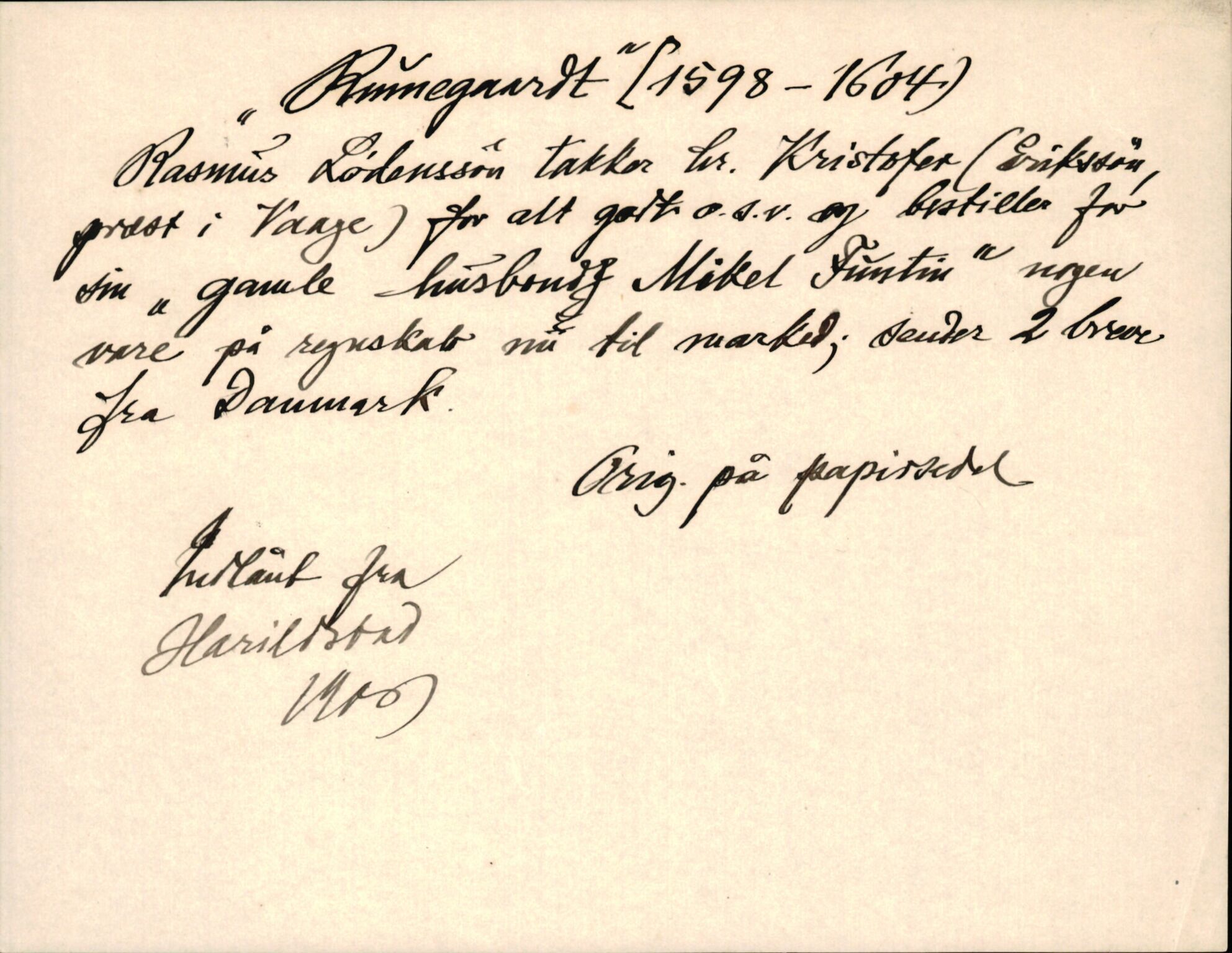 Riksarkivets diplomsamling, AV/RA-EA-5965/F35/F35d/L0002: Innlånte diplomer, seddelregister, 1592-1620, p. 423