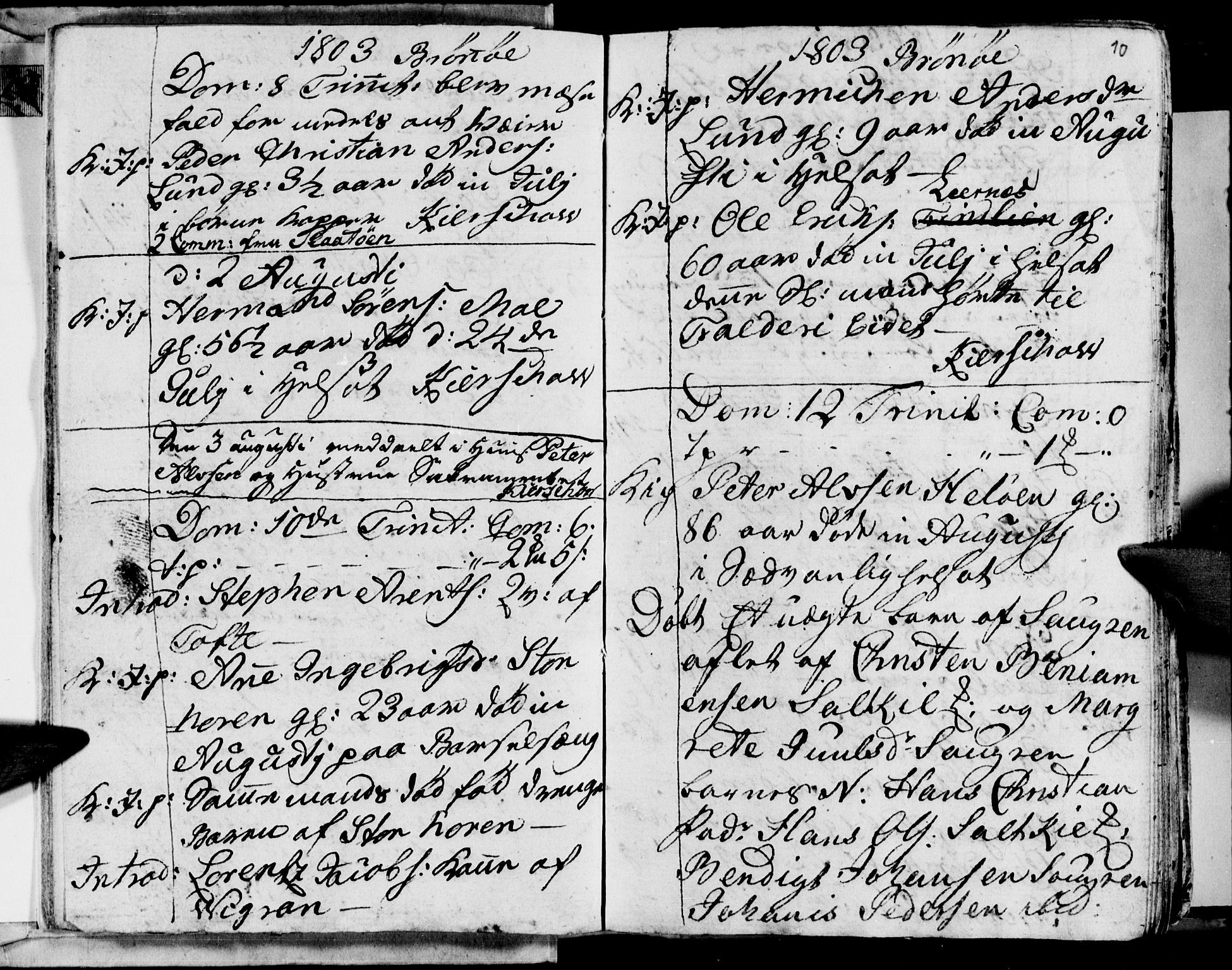 Ministerialprotokoller, klokkerbøker og fødselsregistre - Nordland, SAT/A-1459/813/L0209: Parish register (copy) no. 813C01, 1803-1821, p. 10