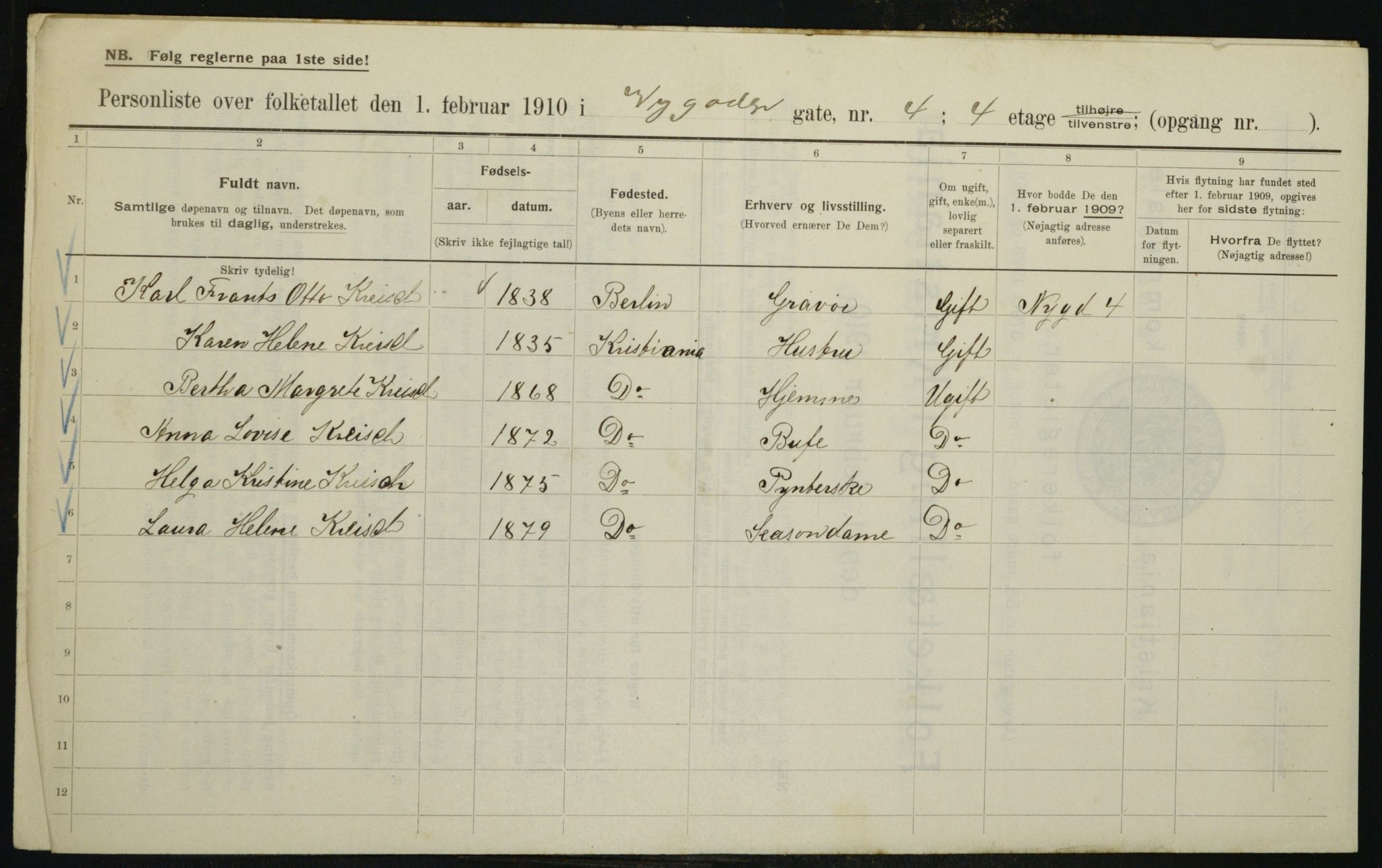 OBA, Municipal Census 1910 for Kristiania, 1910, p. 71391