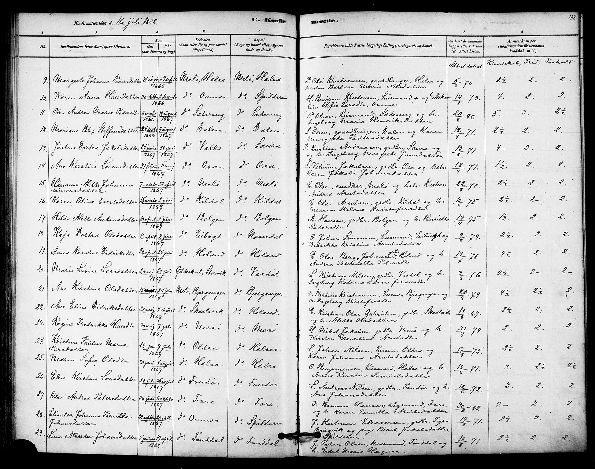 Ministerialprotokoller, klokkerbøker og fødselsregistre - Nordland, AV/SAT-A-1459/843/L0626: Parish register (official) no. 843A01, 1878-1907, p. 138