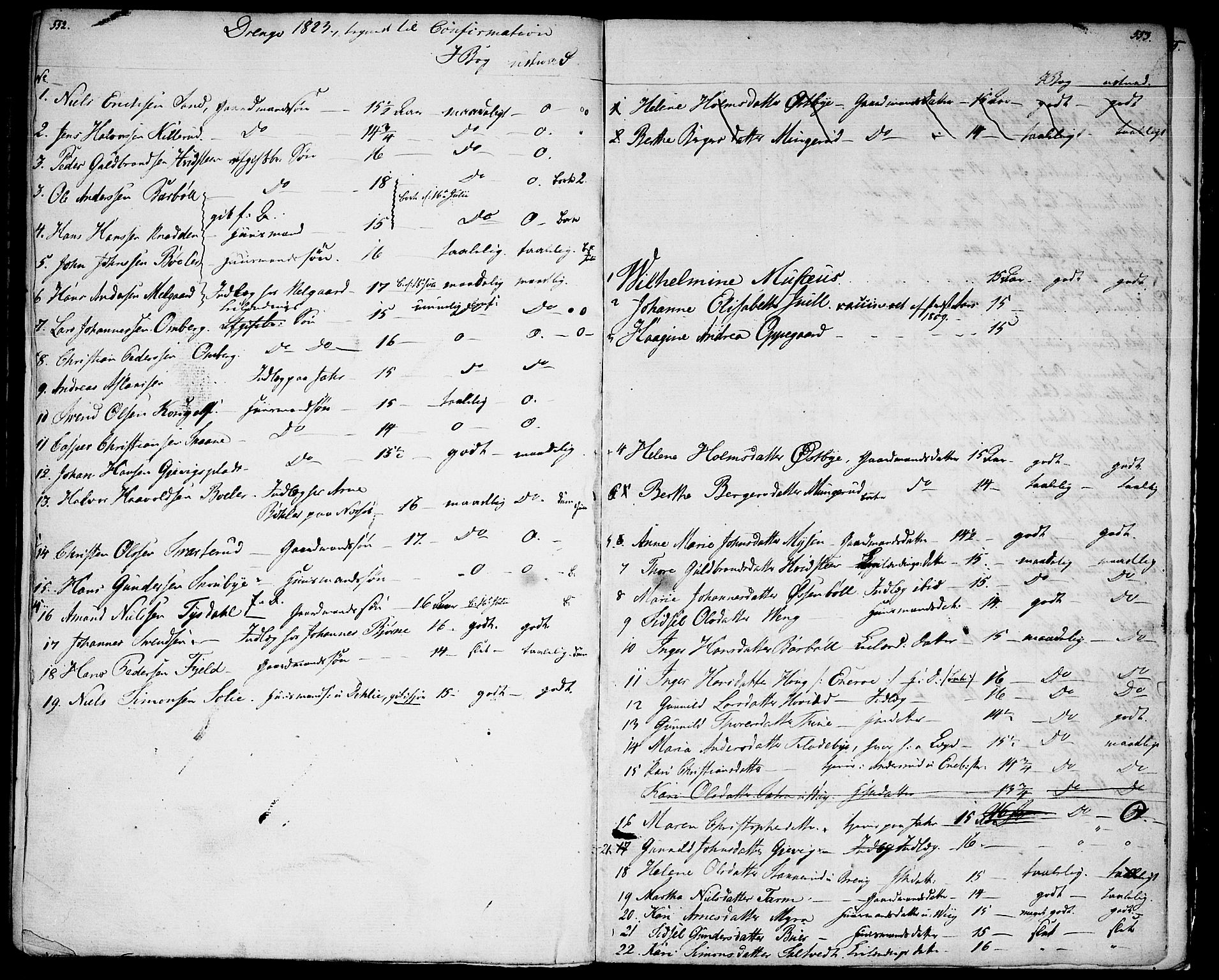 Enebakk prestekontor Kirkebøker, SAO/A-10171c/F/Fa/L0004: Parish register (official) no. I 4, 1806-1854, p. 552-553