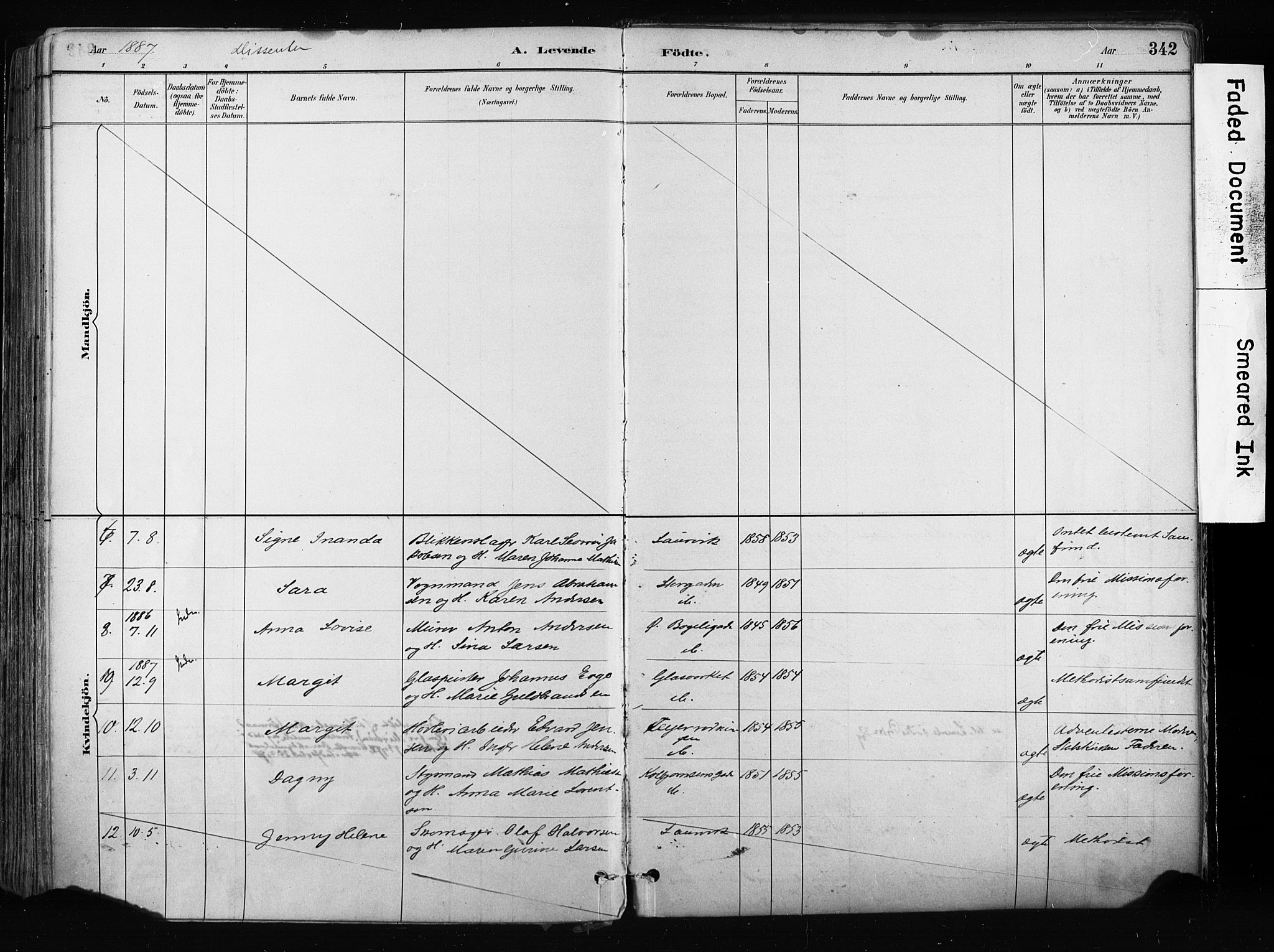 Larvik kirkebøker, AV/SAKO-A-352/F/Fa/L0009: Parish register (official) no. I 9, 1884-1904, p. 342