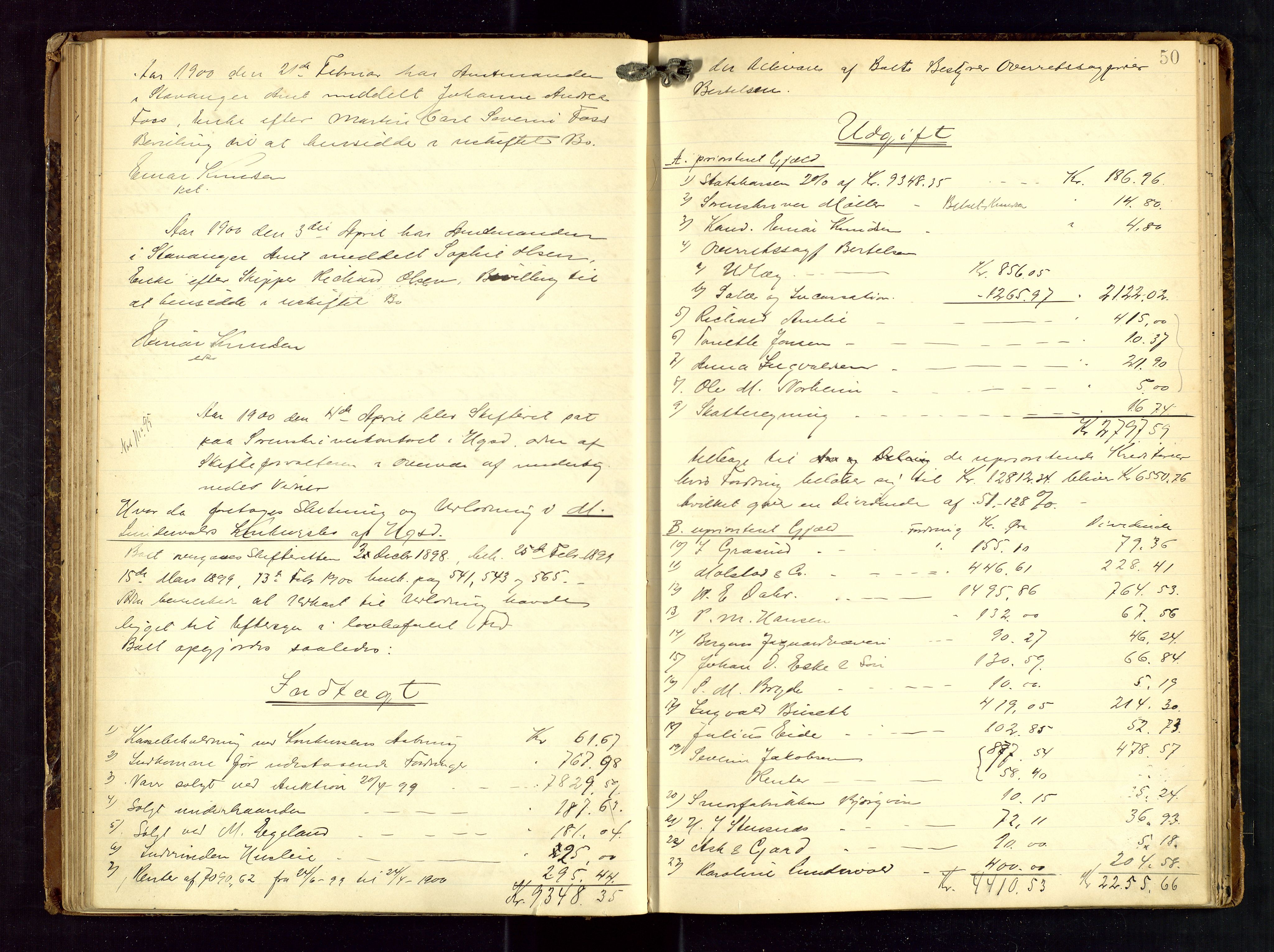 Haugesund tingrett, AV/SAST-A-101415/01/IV/IVD/L0001: Skifteutlodningsprotokoll, med register, 1897-1904, p. 49b-50a