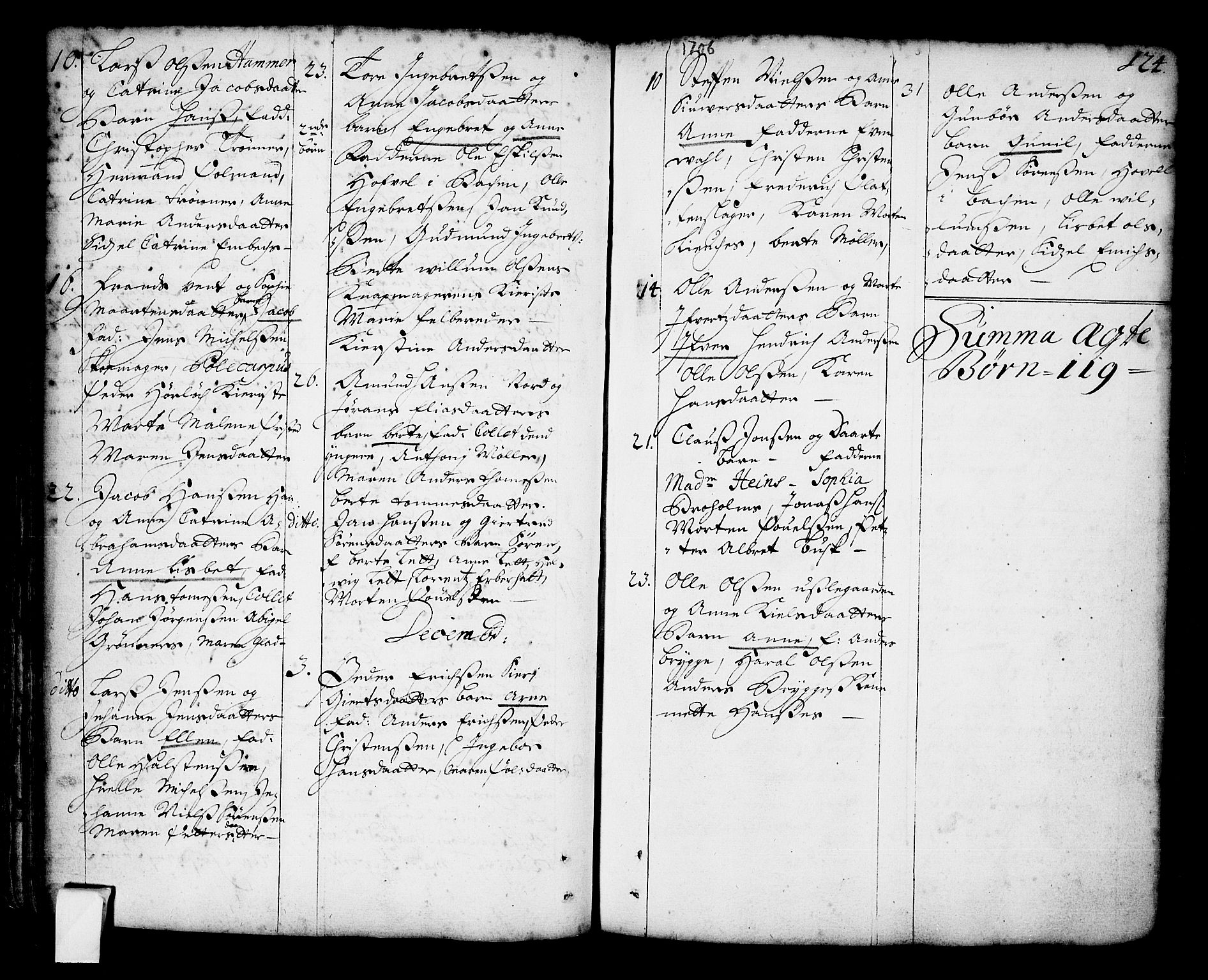 Oslo domkirke Kirkebøker, AV/SAO-A-10752/F/Fa/L0002: Parish register (official) no. 2, 1705-1730, p. 124