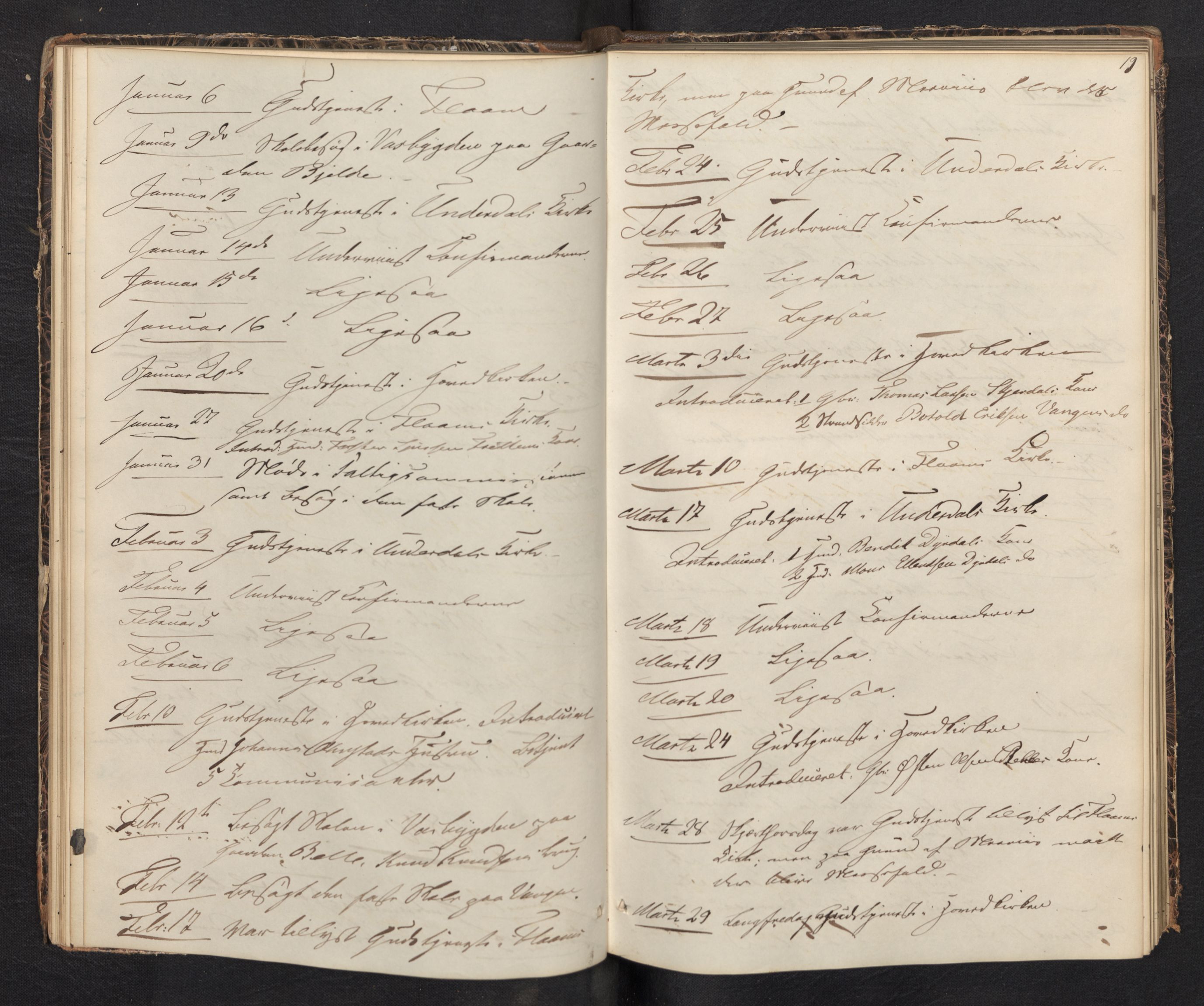 Aurland sokneprestembete, AV/SAB-A-99937/H/Ha/Haf: Diary records no. F 0, 1844-1876, p. 18b-19a