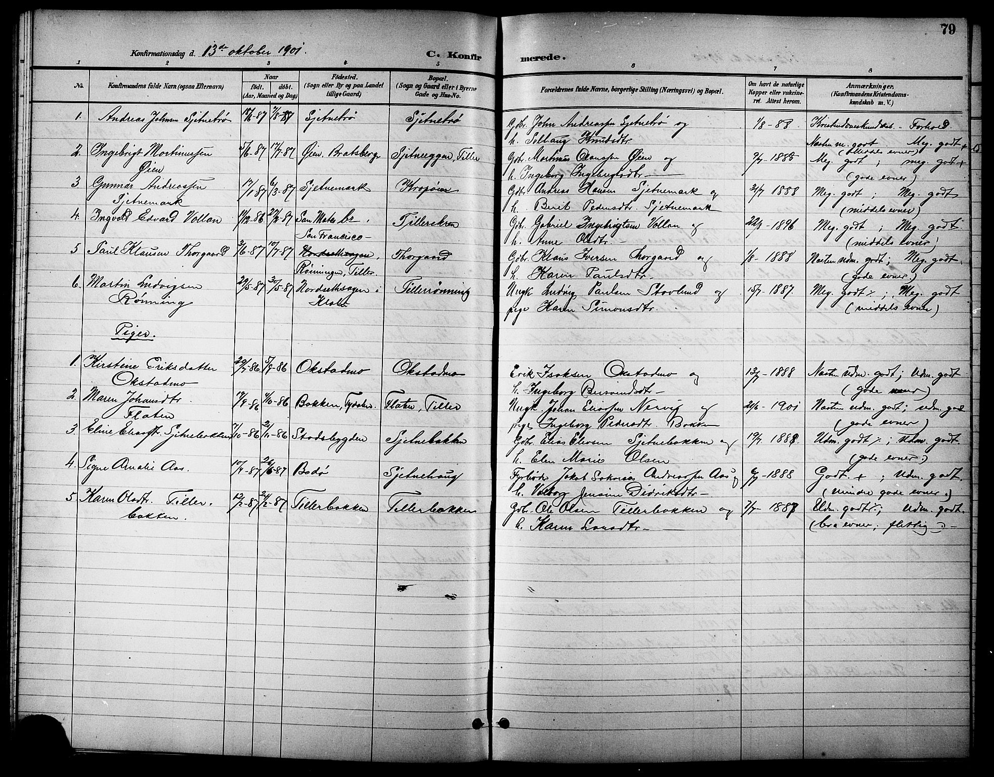 Ministerialprotokoller, klokkerbøker og fødselsregistre - Sør-Trøndelag, SAT/A-1456/621/L0460: Parish register (copy) no. 621C03, 1896-1914, p. 79