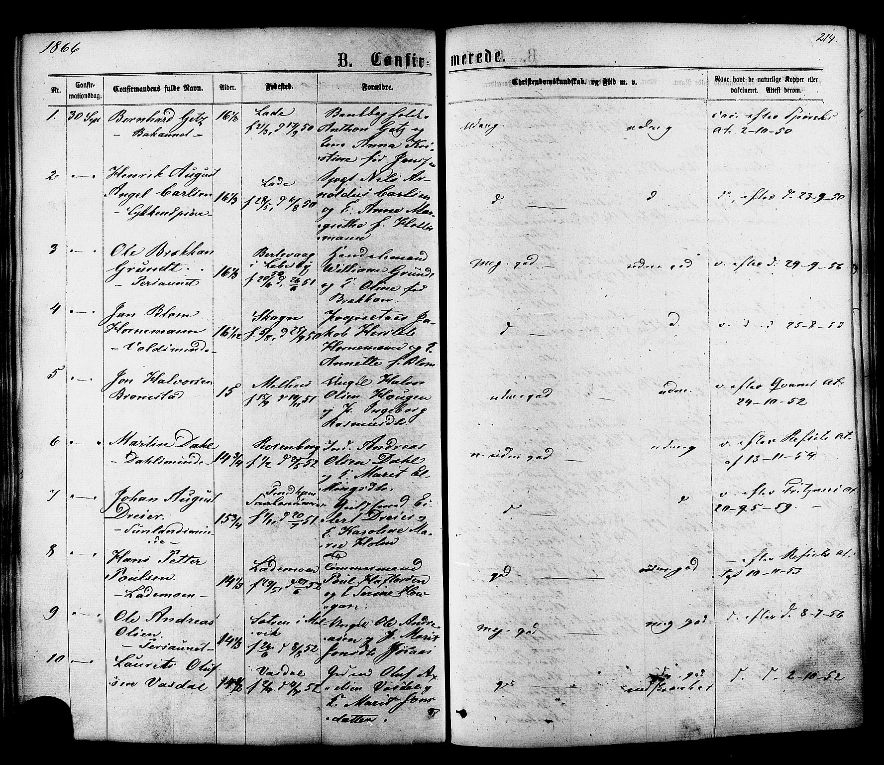 Ministerialprotokoller, klokkerbøker og fødselsregistre - Sør-Trøndelag, SAT/A-1456/606/L0293: Parish register (official) no. 606A08, 1866-1877, p. 214
