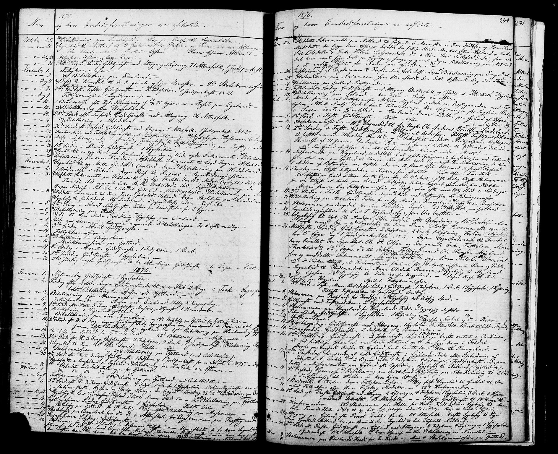 Fjotland sokneprestkontor, AV/SAK-1111-0010/F/Fa/L0001: Parish register (official) no. A 1, 1850-1879, p. 267