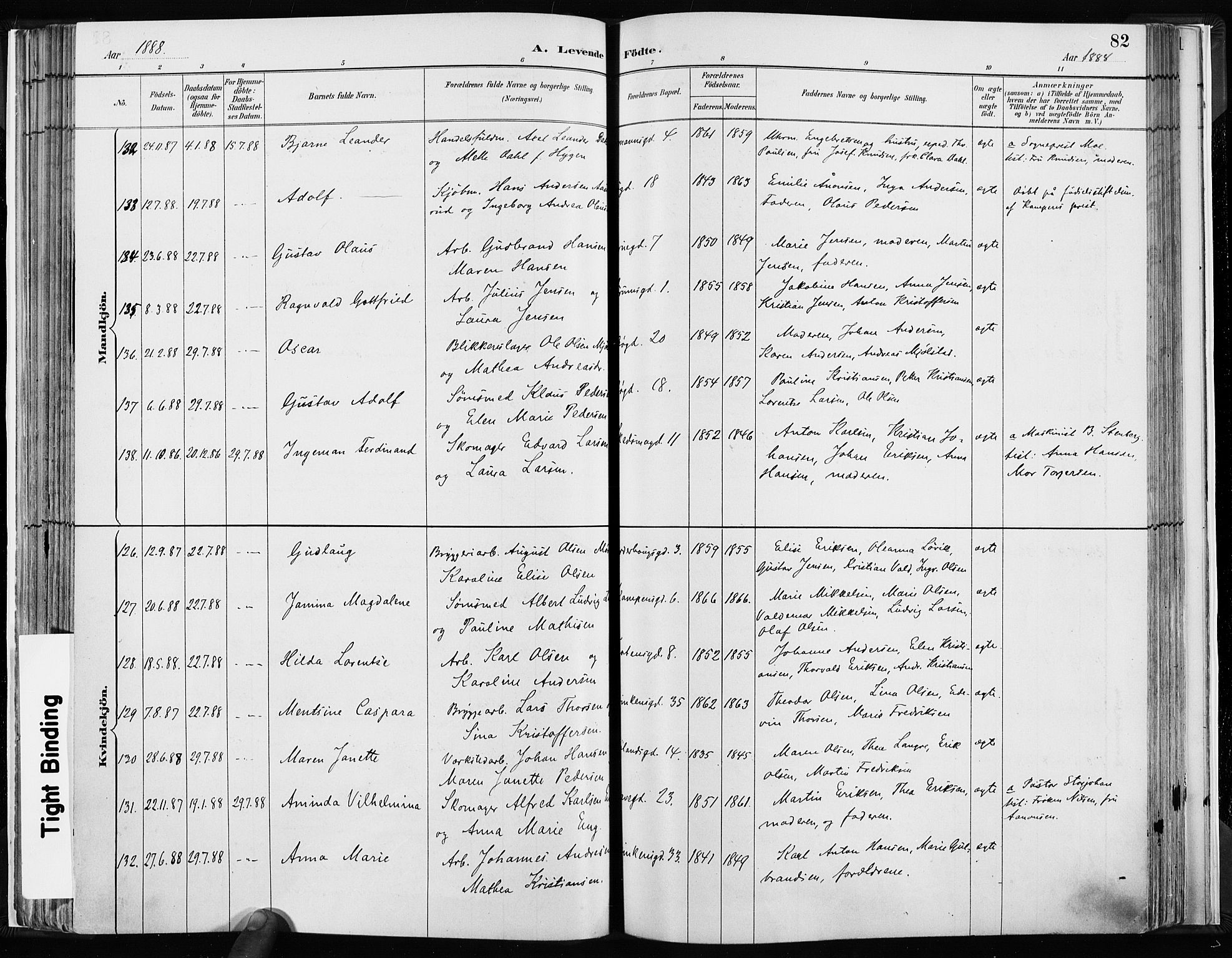 Kampen prestekontor Kirkebøker, AV/SAO-A-10853/F/Fa/L0003: Parish register (official) no. I 3, 1886-1892, p. 82