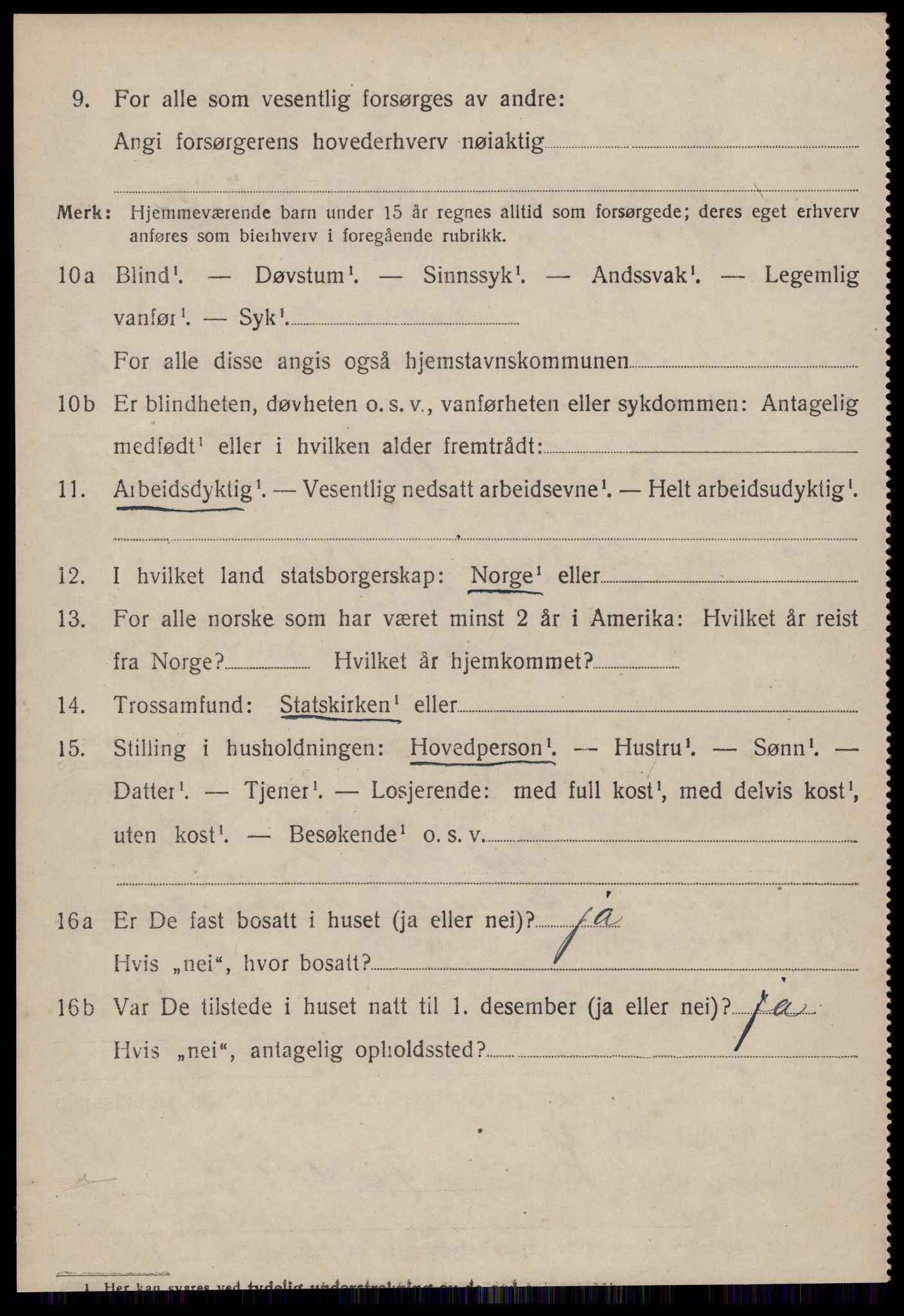 SAT, 1920 census for Ulstein, 1920, p. 1121