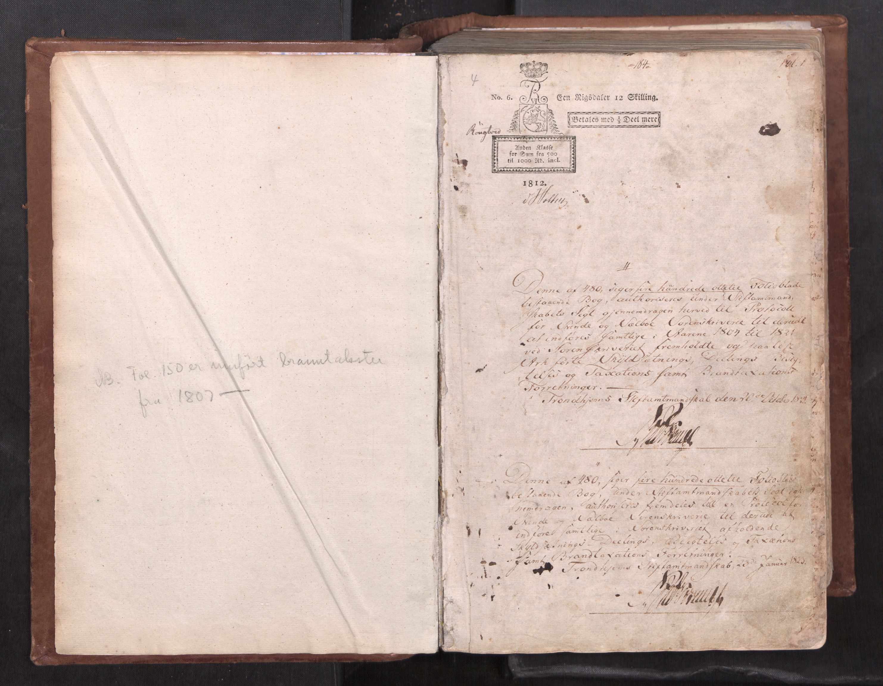 Strinda og Selbu sorenskriveri, AV/SAT-A-0015/1/1B/L0001: Ekstrarettsprot. 1a, 1804-1837, p. 1a