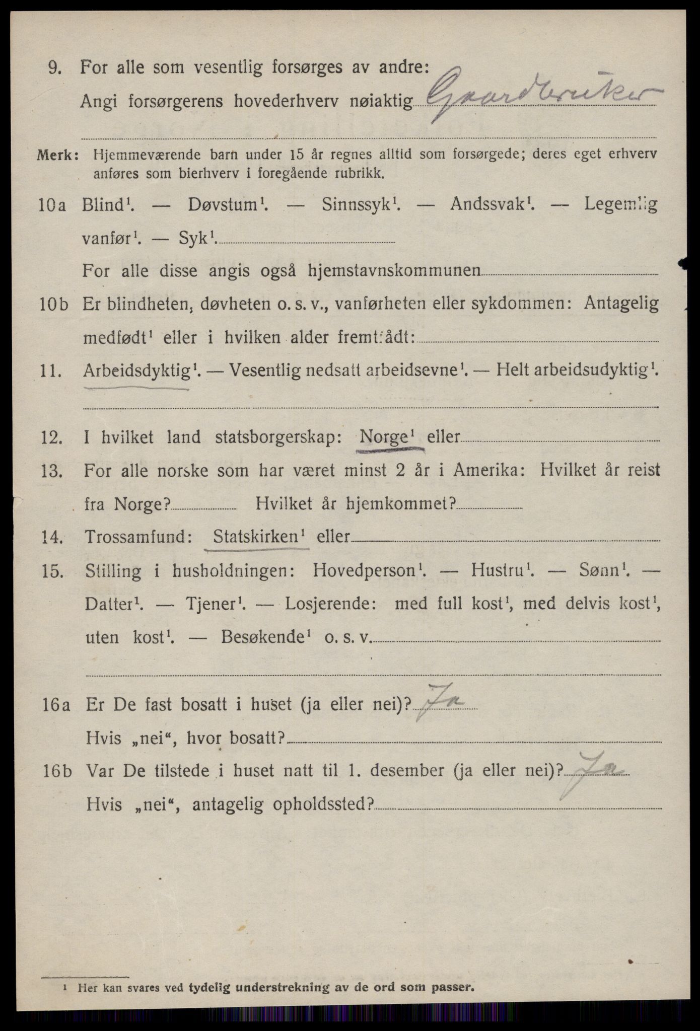 SAT, 1920 census for Vatne, 1920, p. 579