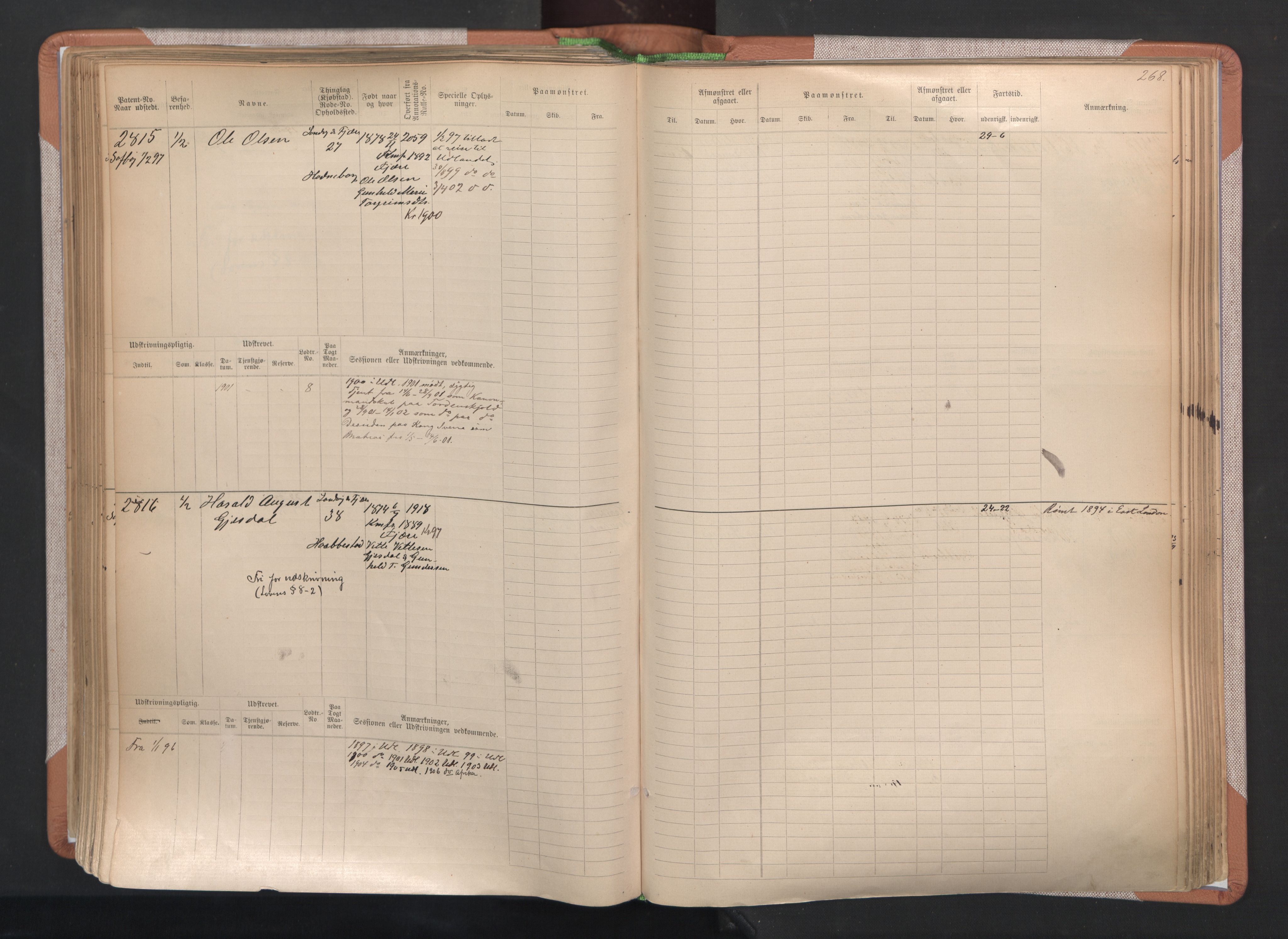 Grimstad mønstringskrets, AV/SAK-2031-0013/F/Fb/L0004: Hovedrulle A nr 2277-3042, F-7, 1889-1940, p. 276