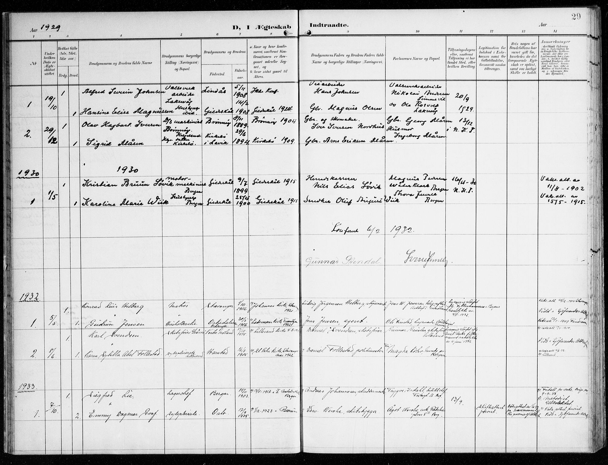 St. Jørgens hospital og Årstad sokneprestembete, SAB/A-99934: Parish register (official) no. A 14, 1902-1935, p. 29