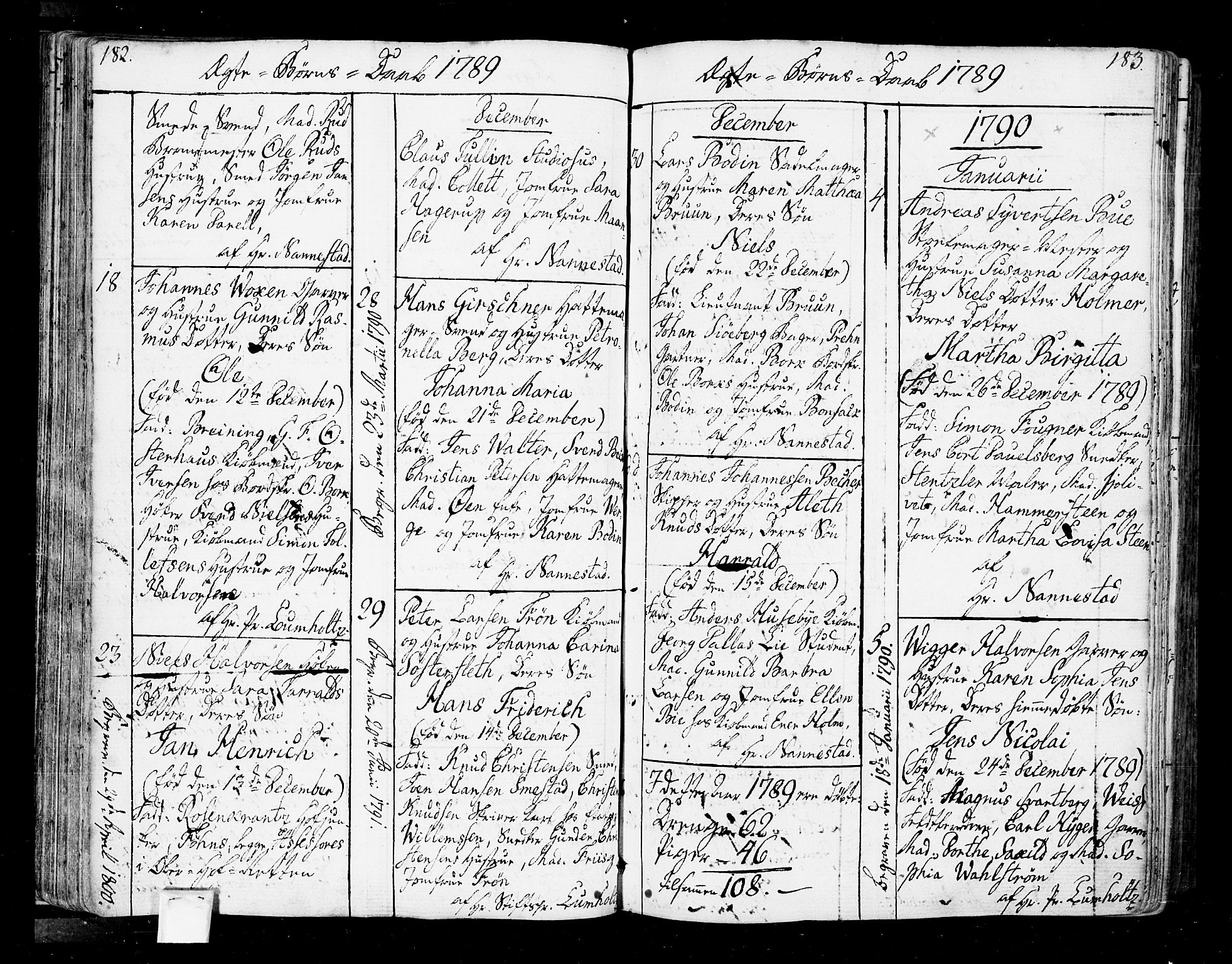 Oslo domkirke Kirkebøker, SAO/A-10752/F/Fa/L0005: Parish register (official) no. 5, 1787-1806, p. 182-183