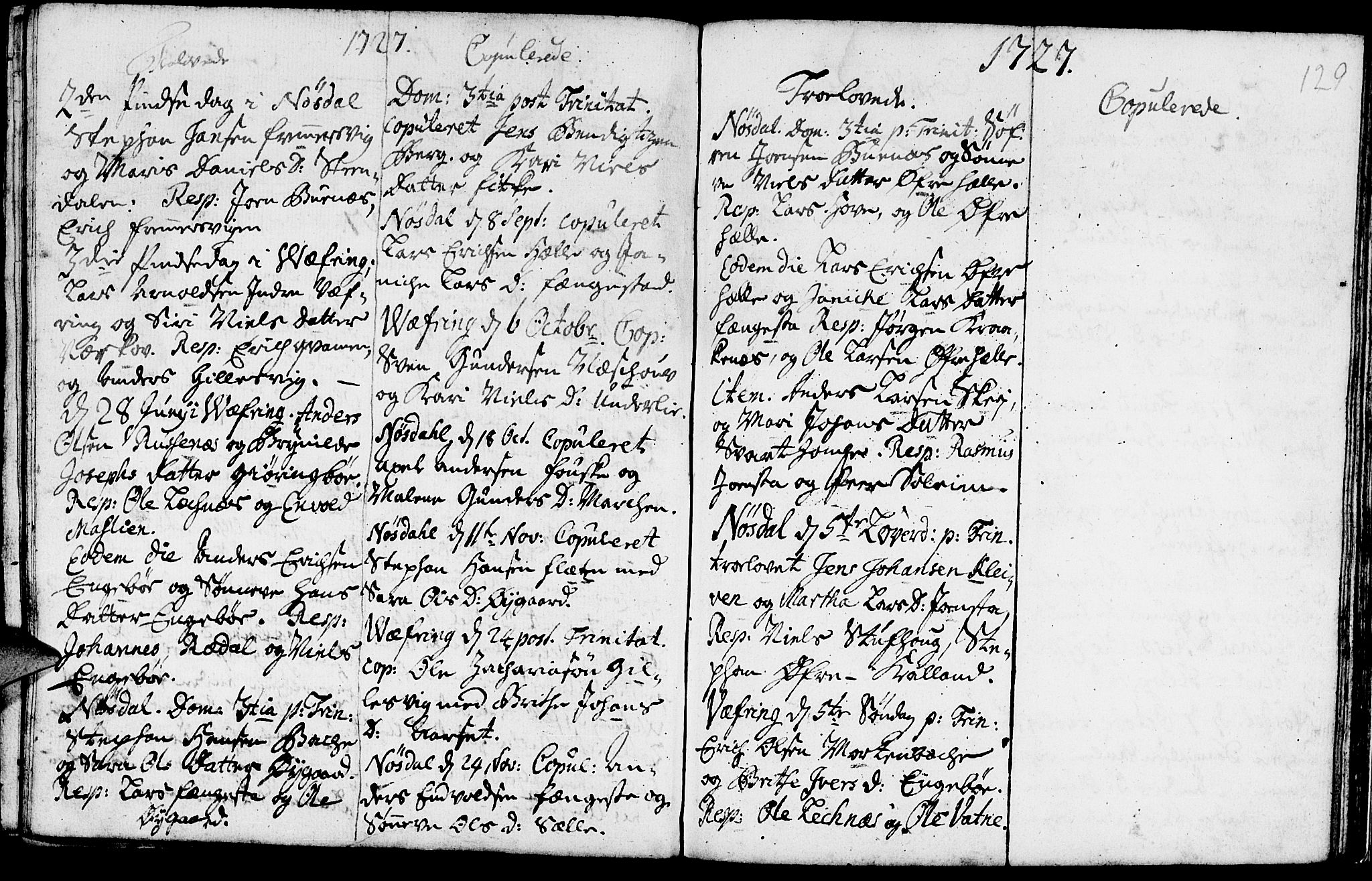 Førde sokneprestembete, AV/SAB-A-79901/H/Haa/Haaa/L0001: Parish register (official) no. A 1, 1720-1727, p. 129