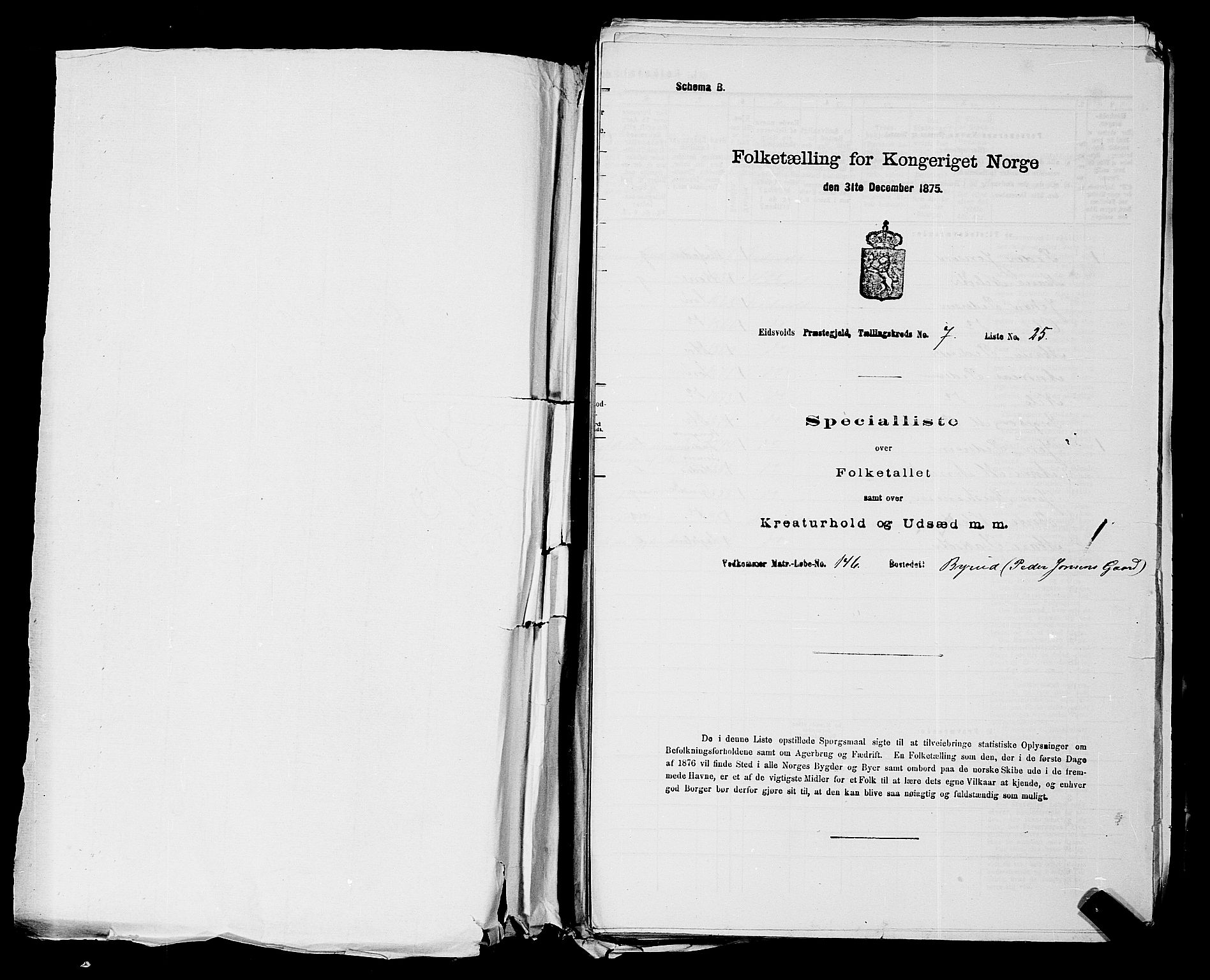 RA, 1875 census for 0237P Eidsvoll, 1875, p. 905