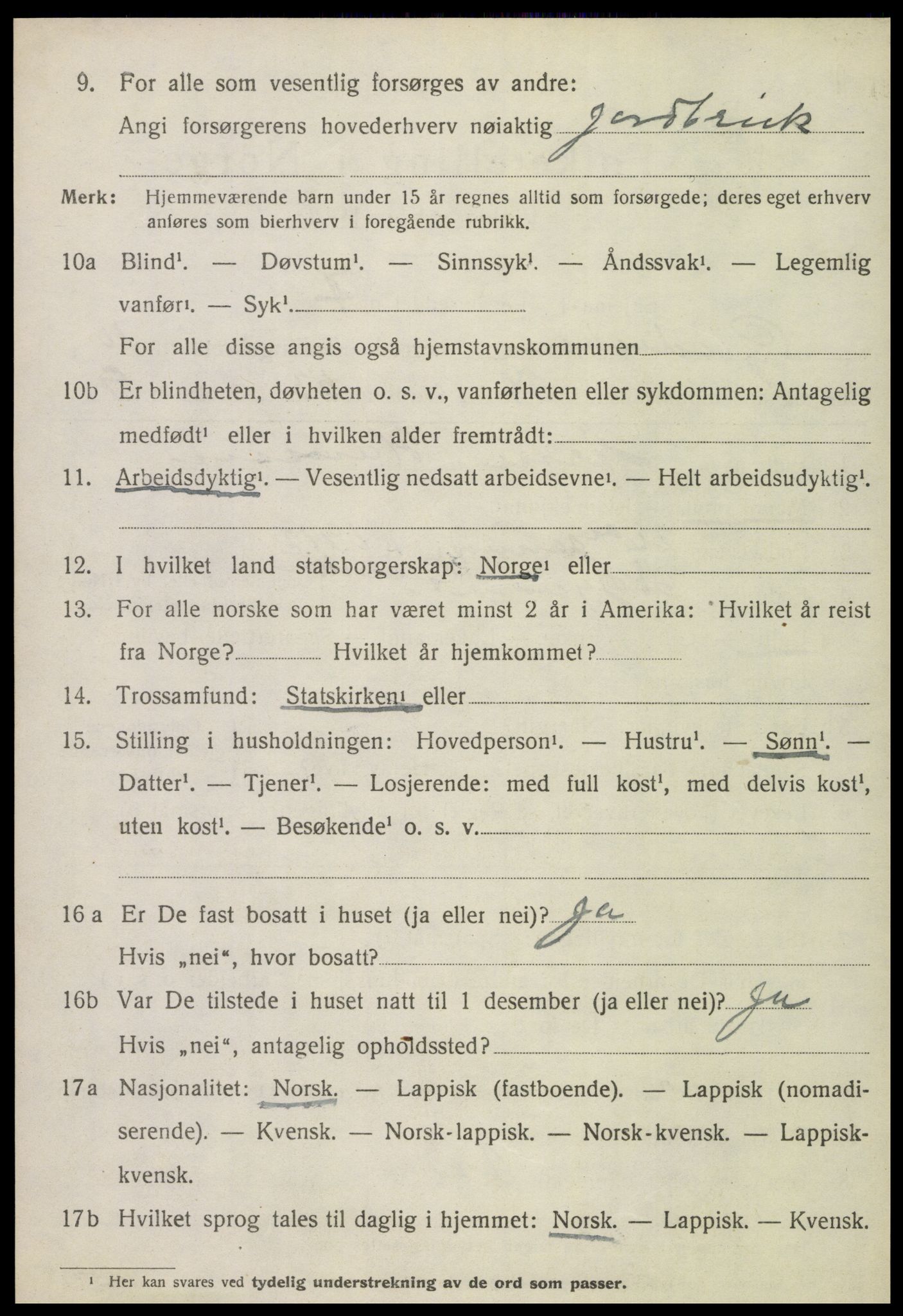 SAT, 1920 census for Gildeskål, 1920, p. 6601