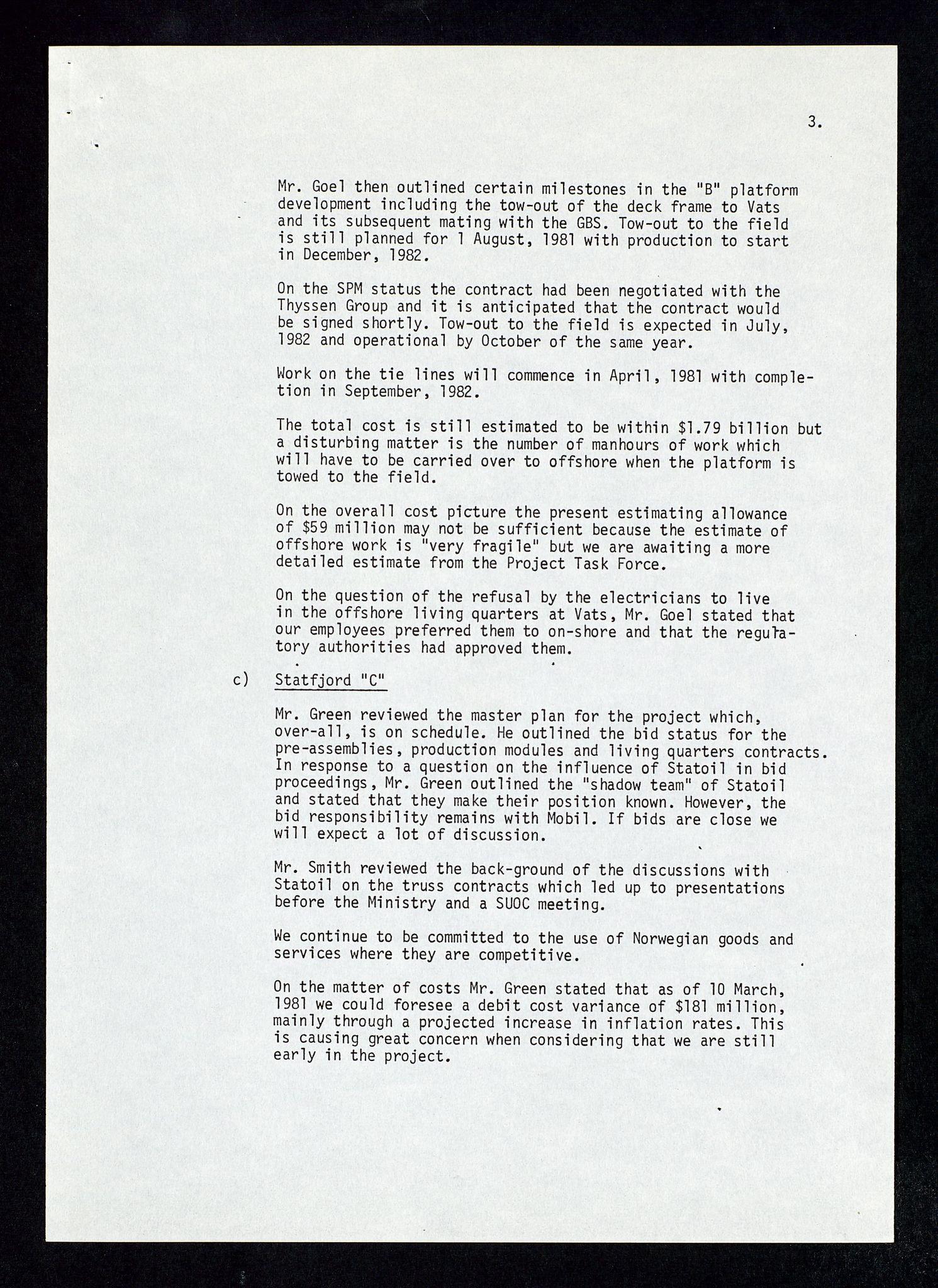 Pa 1578 - Mobil Exploration Norway Incorporated, AV/SAST-A-102024/4/D/Da/L0168: Sak og korrespondanse og styremøter, 1973-1986, p. 71