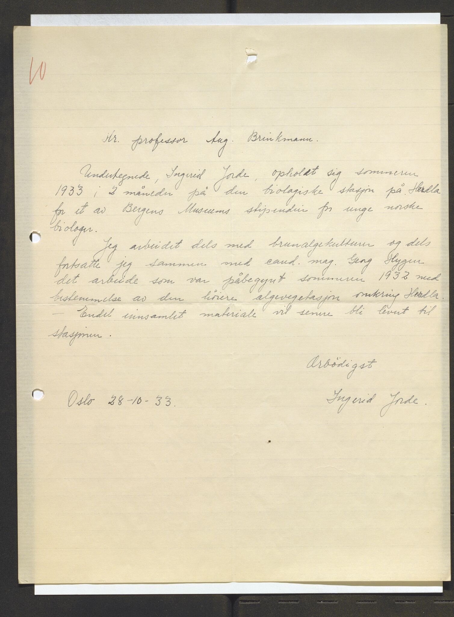 Bergens Museum, AV/SAB-A-17301/13/D/L0002: Korrespondanse , 1928-1940, p. 614