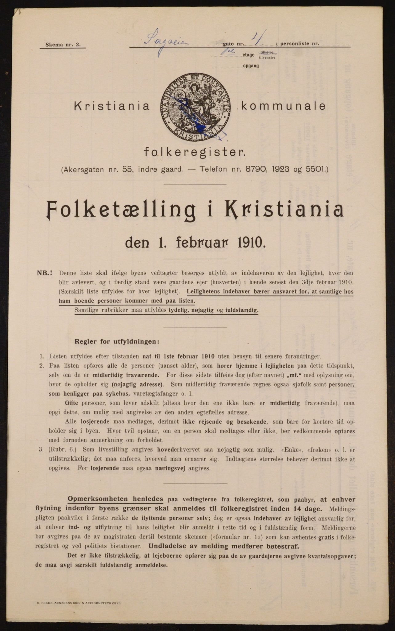 OBA, Municipal Census 1910 for Kristiania, 1910, p. 82716