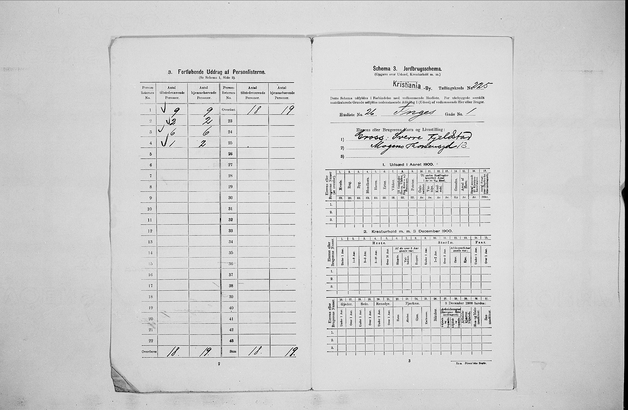 SAO, 1900 census for Kristiania, 1900, p. 41427