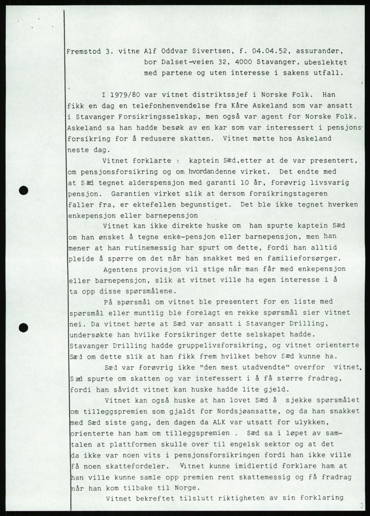 Pa 1503 - Stavanger Drilling AS, AV/SAST-A-101906/Da/L0001: Alexander L. Kielland - Begrensningssak Stavanger byrett, 1986, p. 51