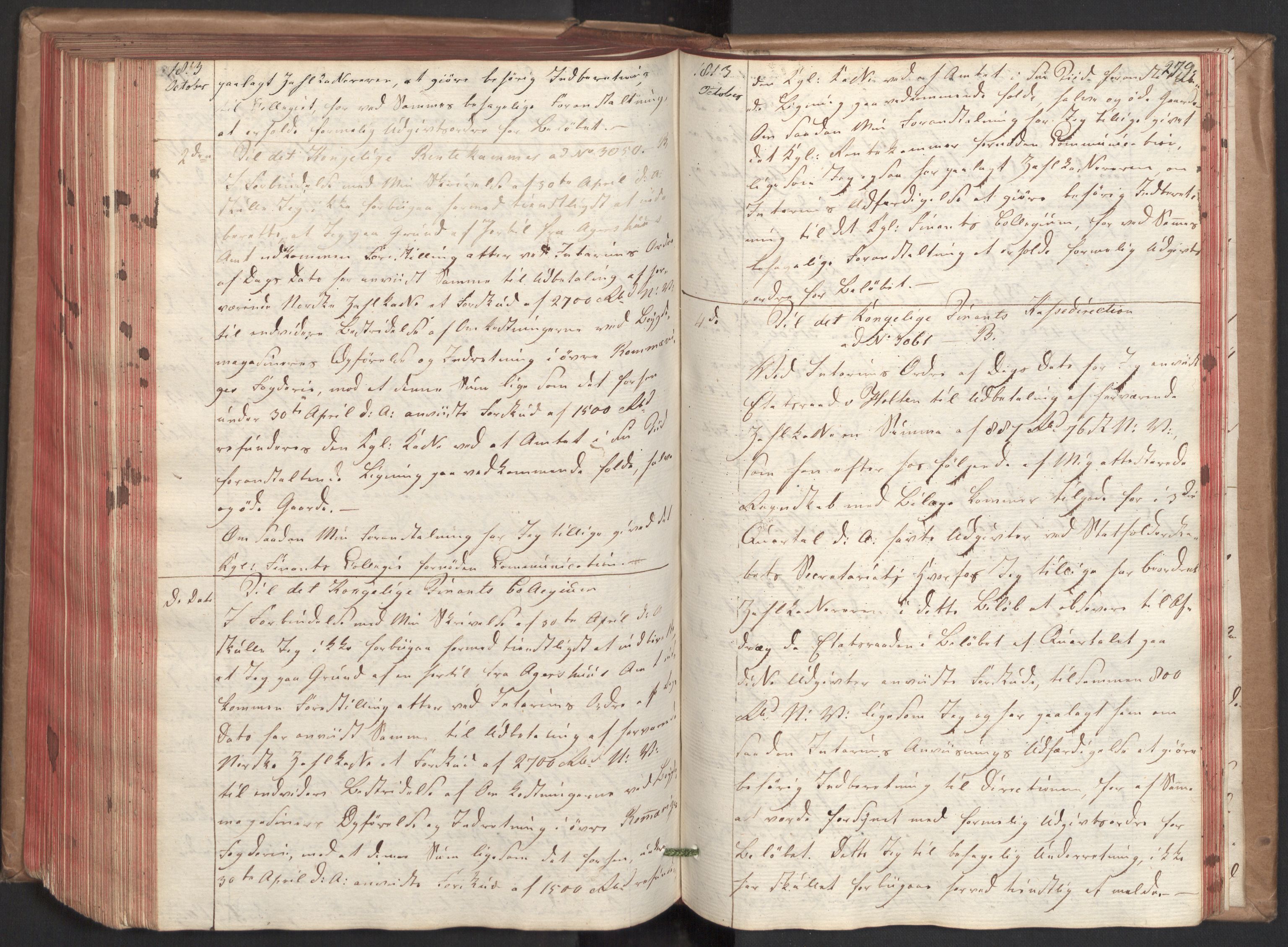 Stattholderembetet 1810-1814, 2. kontor (Kontor B), AV/RA-EA-5432/Ba/L0002: Kollegial korrespondanseprotokoll, 1811-1814, p. 278b-279a