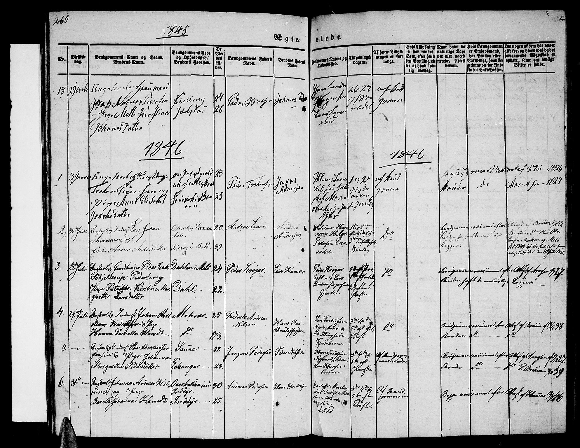 Ministerialprotokoller, klokkerbøker og fødselsregistre - Nordland, SAT/A-1459/805/L0106: Parish register (copy) no. 805C02, 1841-1861, p. 260
