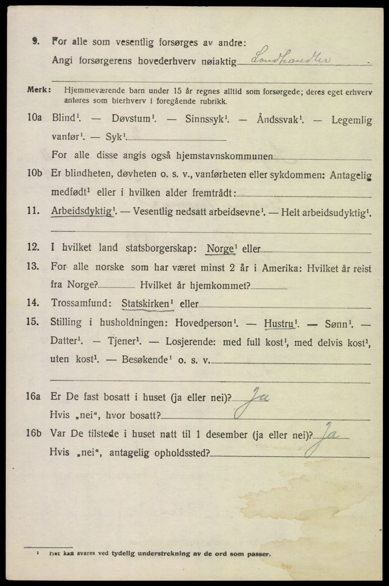 SAK, 1920 census for Søgne, 1920, p. 5636