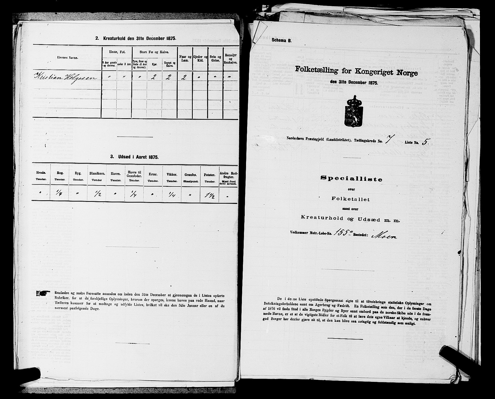 SAKO, 1875 census for 0613L Norderhov/Norderhov, Haug og Lunder, 1875, p. 1486