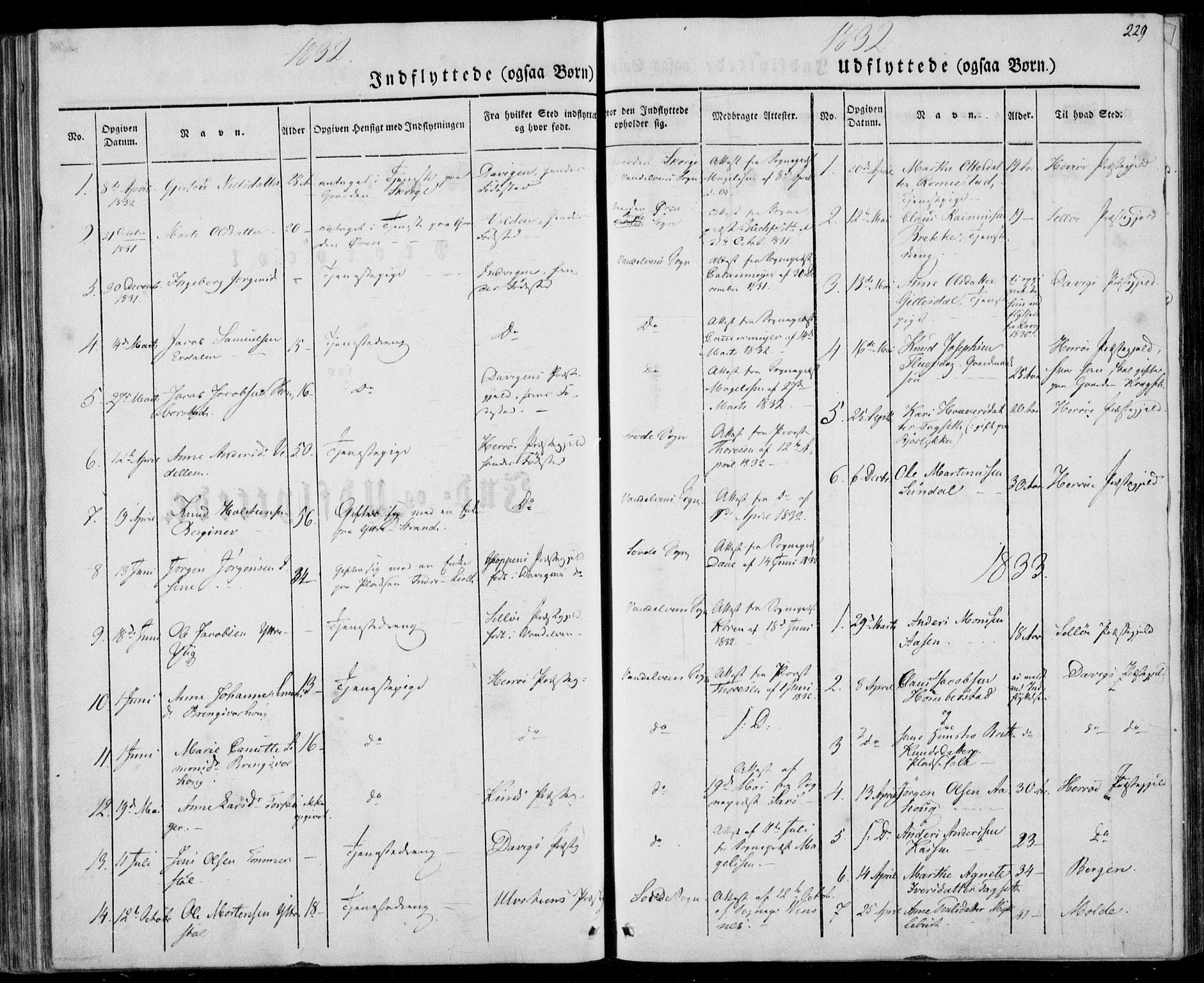 Ministerialprotokoller, klokkerbøker og fødselsregistre - Møre og Romsdal, AV/SAT-A-1454/501/L0005: Parish register (official) no. 501A05, 1831-1844, p. 229