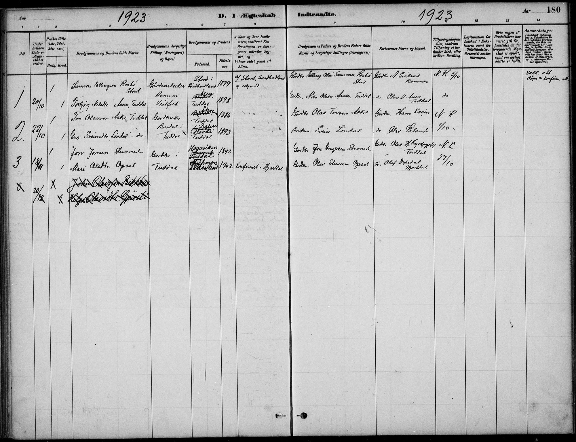 Hjartdal kirkebøker, AV/SAKO-A-270/F/Fc/L0002: Parish register (official) no. III 2, 1880-1936, p. 180