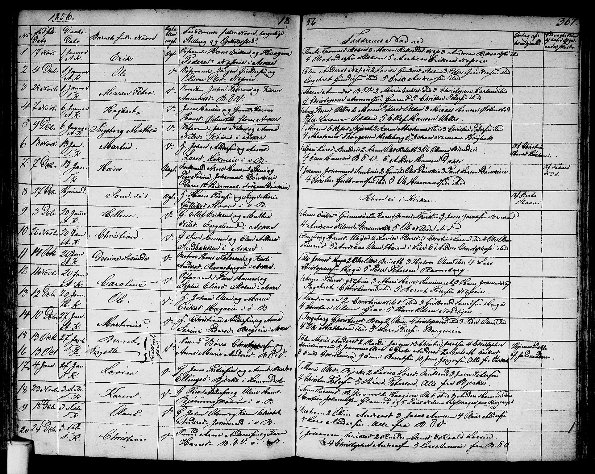 Asker prestekontor Kirkebøker, SAO/A-10256a/F/Fa/L0007: Parish register (official) no. I 7, 1825-1864, p. 367