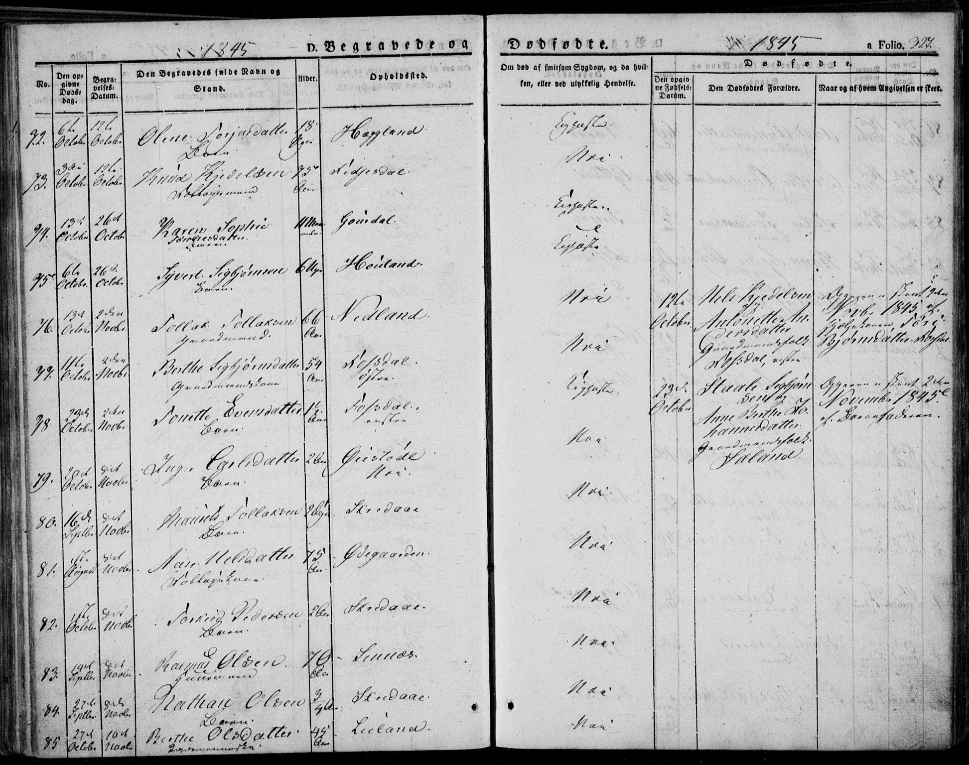 Bakke sokneprestkontor, AV/SAK-1111-0002/F/Fa/Faa/L0004: Parish register (official) no. A 4, 1834-1846, p. 327