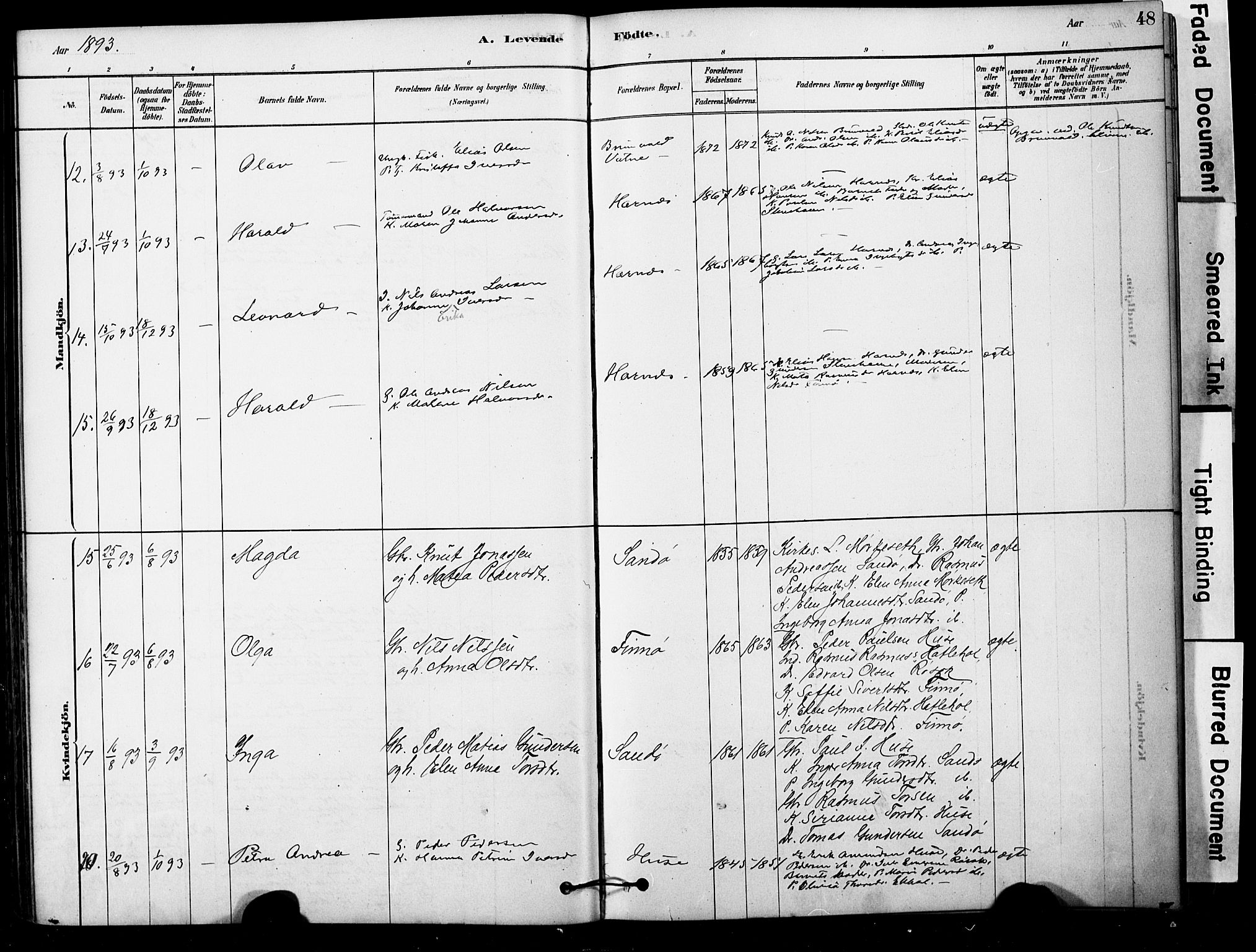 Ministerialprotokoller, klokkerbøker og fødselsregistre - Møre og Romsdal, AV/SAT-A-1454/561/L0729: Parish register (official) no. 561A03, 1878-1900, p. 48