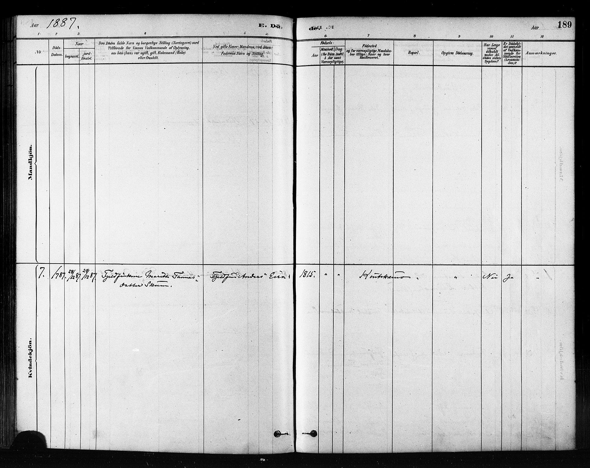 Kautokeino sokneprestembete, AV/SATØ-S-1340/H/Ha/L0004.kirke: Parish register (official) no. 4, 1877-1896, p. 189