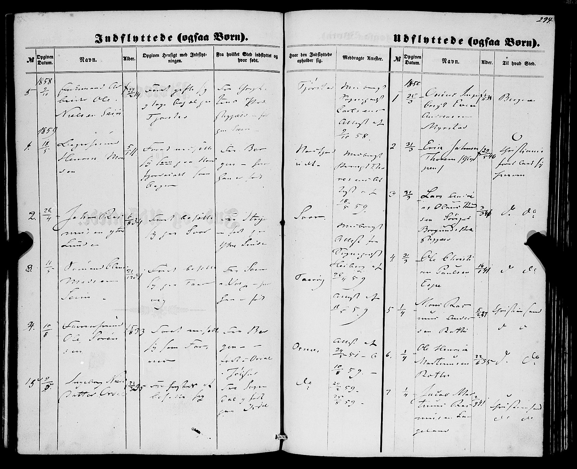 Eid sokneprestembete, AV/SAB-A-82301/H/Haa/Haaa/L0008: Parish register (official) no. A 8, 1858-1860, p. 294